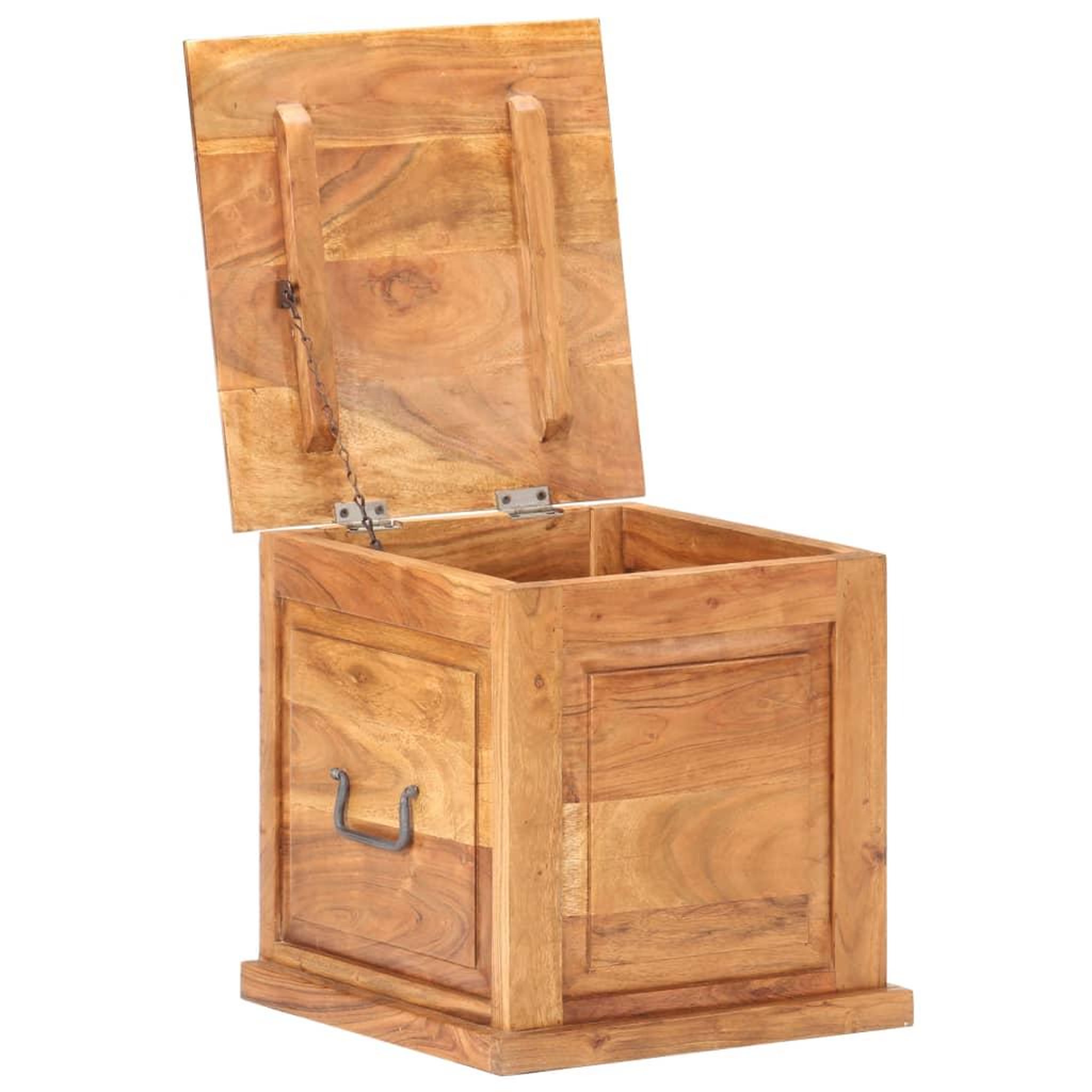 Voir la diapositive 2 : VIDAXL Coffre 40x40x40 cm bois d'acacia solide