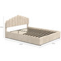 Voir la diapositive 5 : ID MARKET Lit coffre double NOELIE avec tête de lit et sommier 160 x 200 cm velours beige