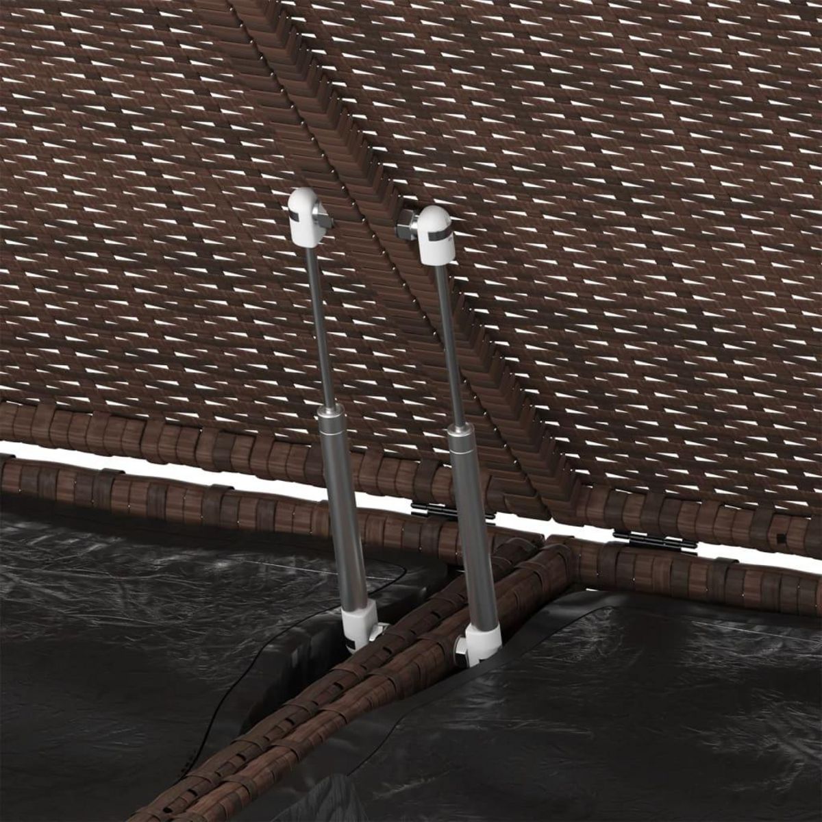 VIDAXL Boîte a coussins jardin Resine tressee 291x100,5x104 cm Marron