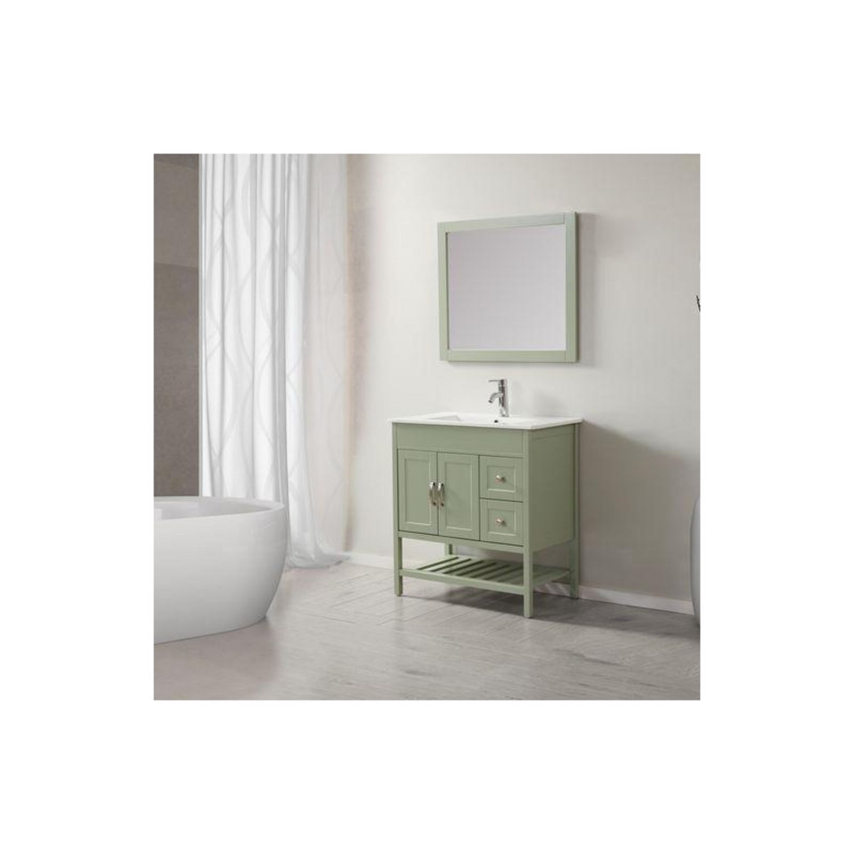 WILSA Ensemble de salle de bain vert 78,3 cm