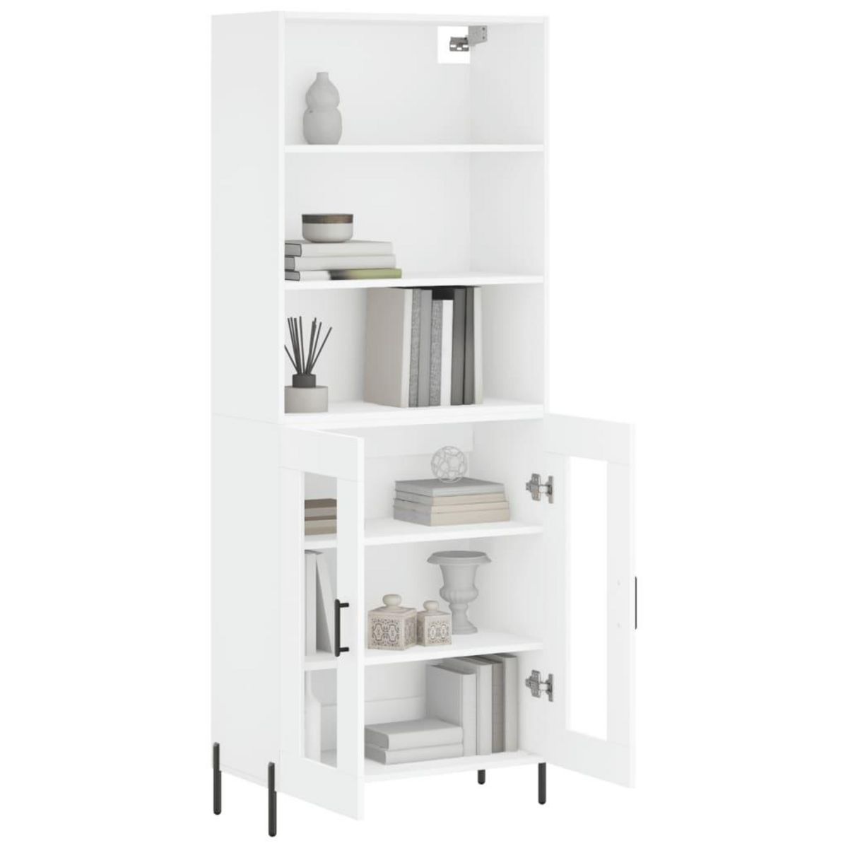 VIDAXL Buffet haut Blanc 69,5x34x180 cm Bois d'ingenierie