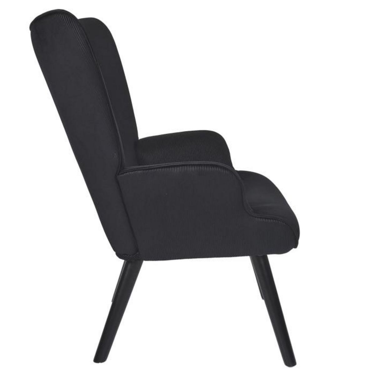 Paris Prix Fauteuil en Velours Côtelé  Giulia  96cm Noir