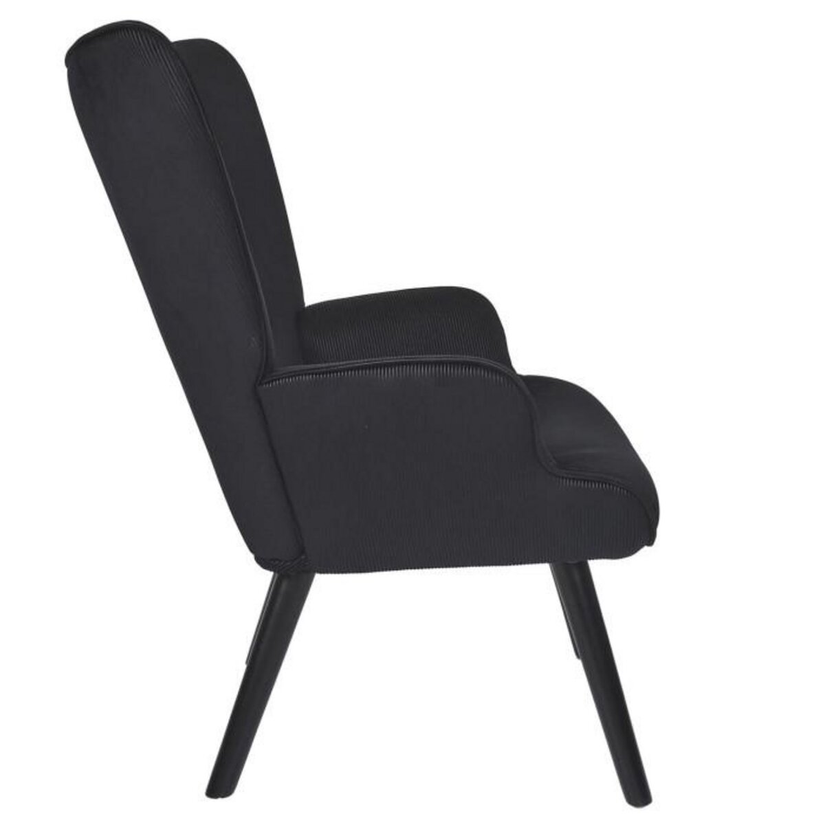 Paris Prix Fauteuil en Velours Côtelé  Giulia  96cm Noir
