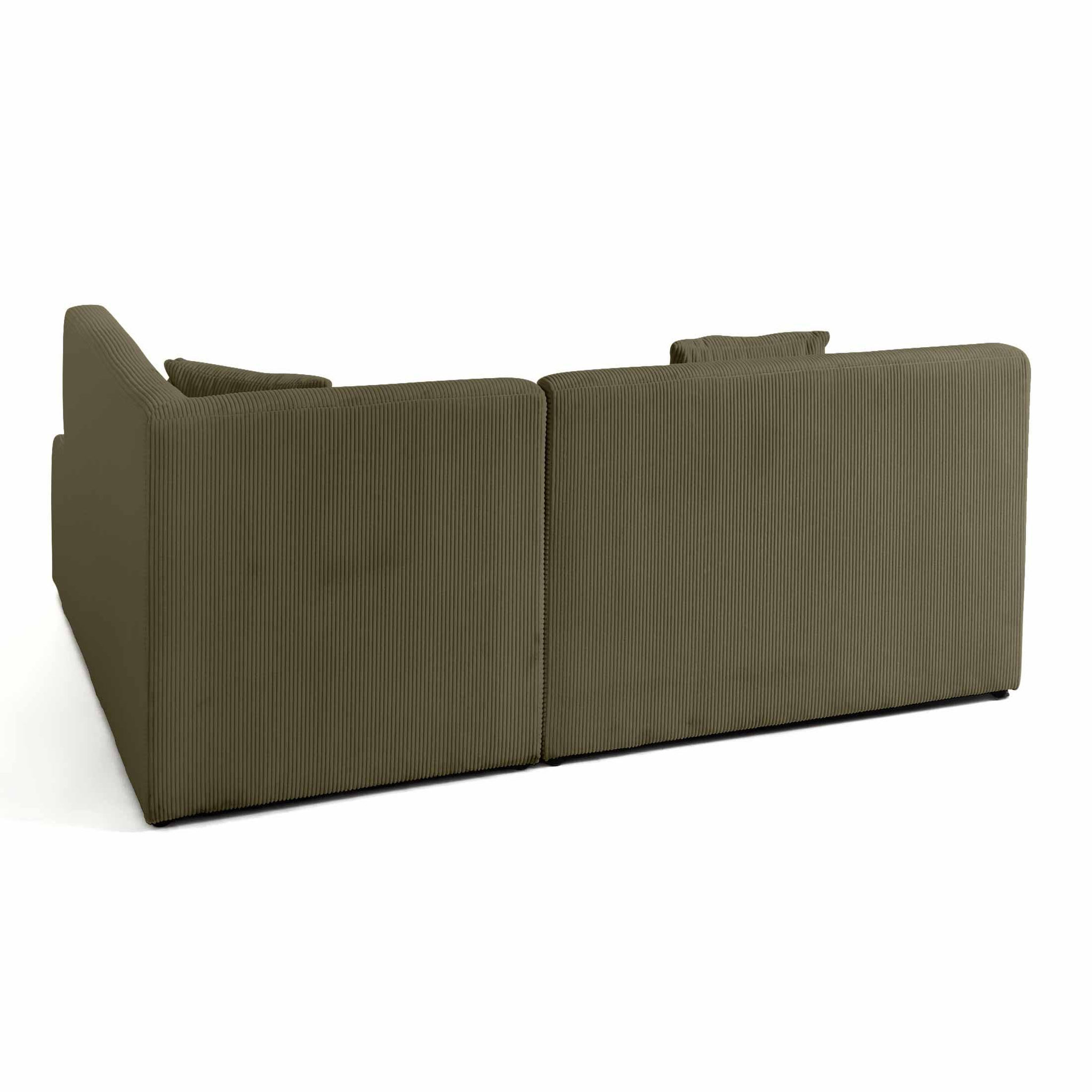 Voir la diapositive 4 : LISA DESIGN Onyx - canapé modulable d'angle droit - 5 places - en velours côtelé