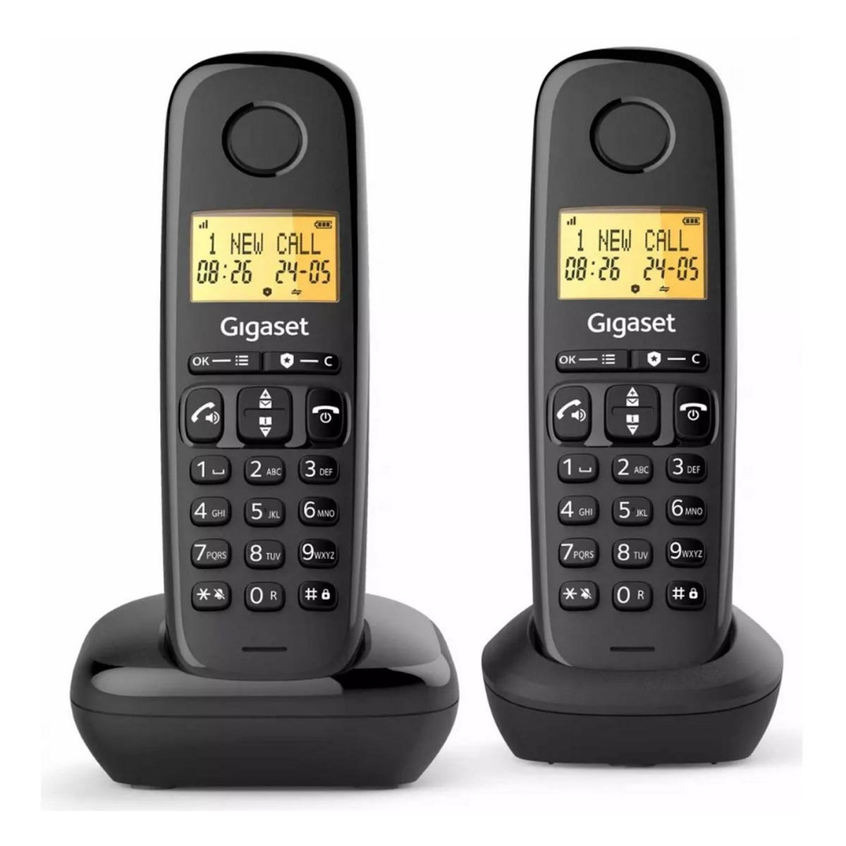 GIGASET Téléphone sans fil duo dect noir - BASIC100DUONOIR