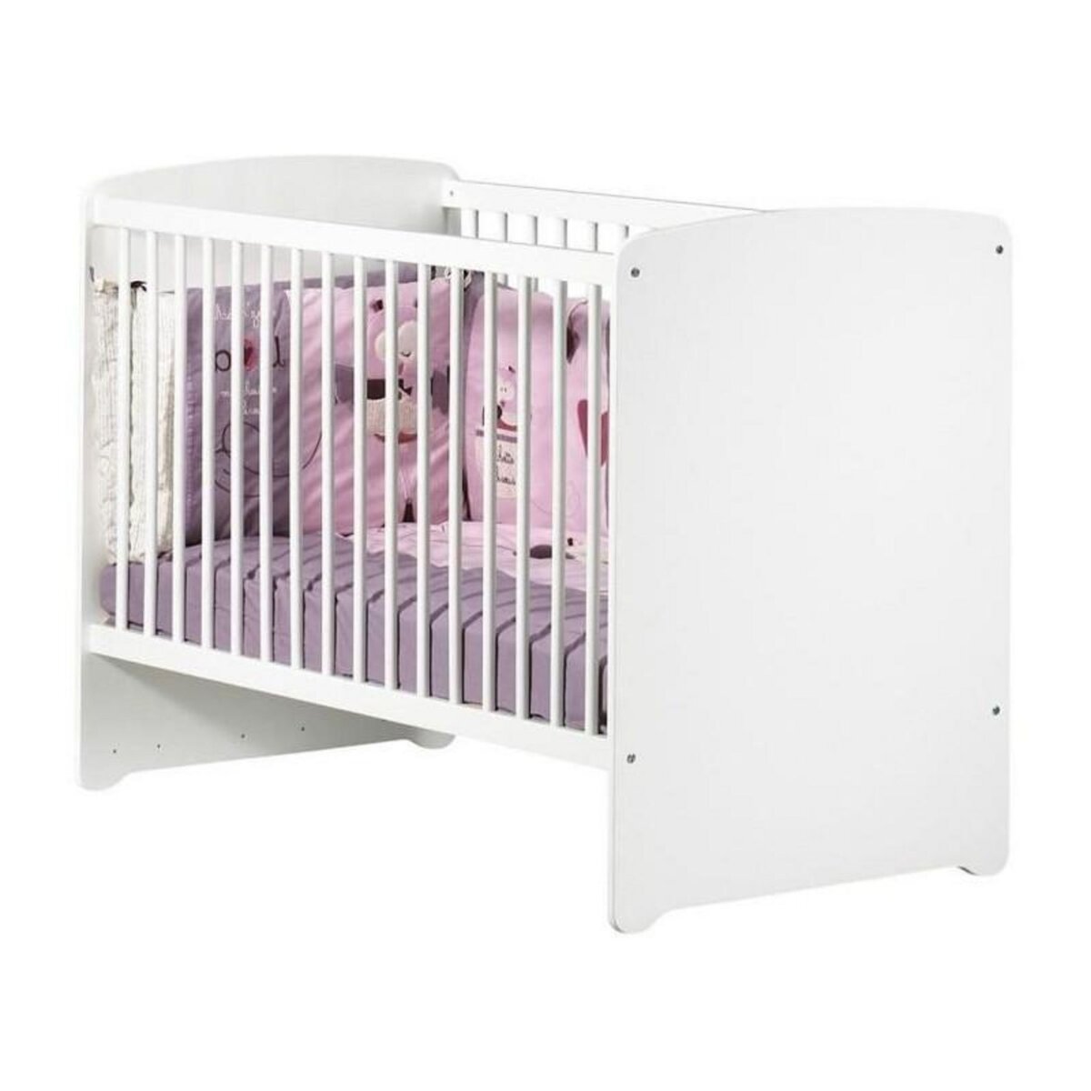 BABY PRICE Chambre bébé trio Basic coeur: lit 120x60, commode a langer et armoire - Babyprice - Blanc