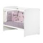 Voir la diapositive 2 : BABY PRICE Chambre bébé trio Basic coeur: lit 120x60, commode a langer et armoire - Babyprice - Blanc