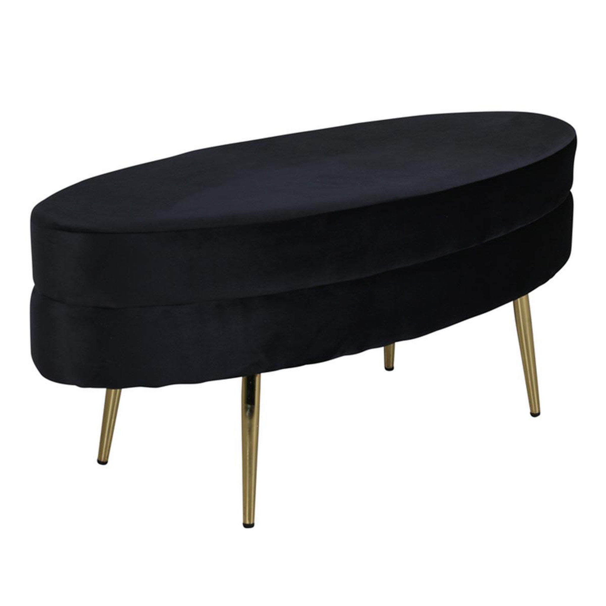 Paris Prix Pouf design en velours  otto  100cm noir