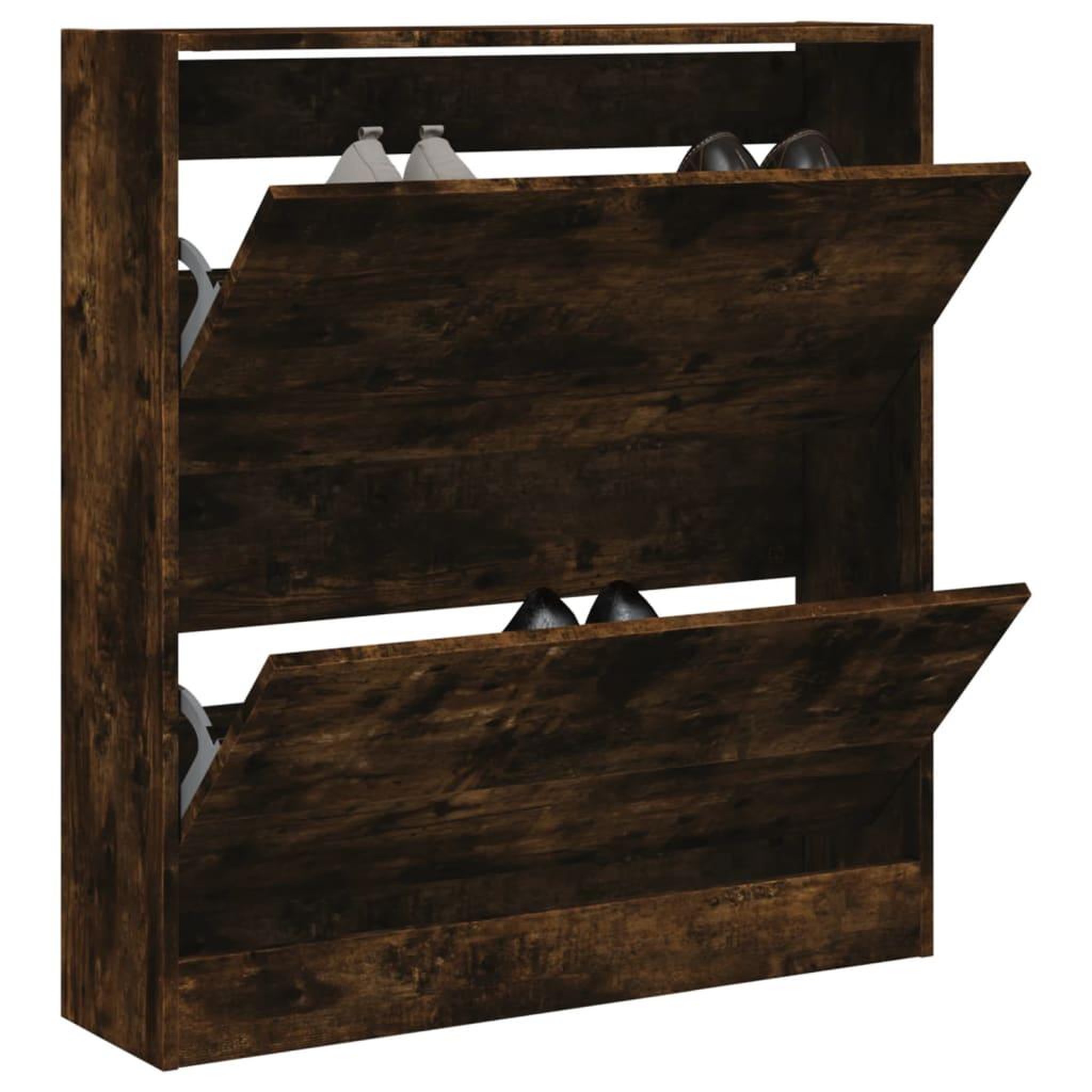 VIDAXL Armoire a chaussures chene fume 80x21x87,5 cm bois ingenierie
