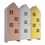 Paris Prix Pack - 3 Armoires Enfant  Casami Bruges  171cm Rose, Blanc & Jaune