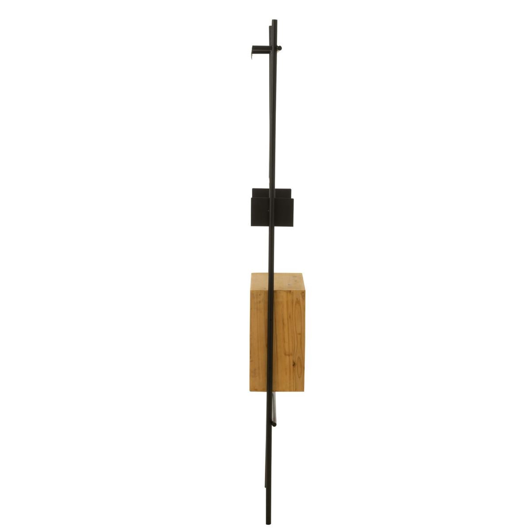 Voir la diapositive 5 : J-LINE Étagère Murale & Miroir  Tina  180cm Noir & Naturel