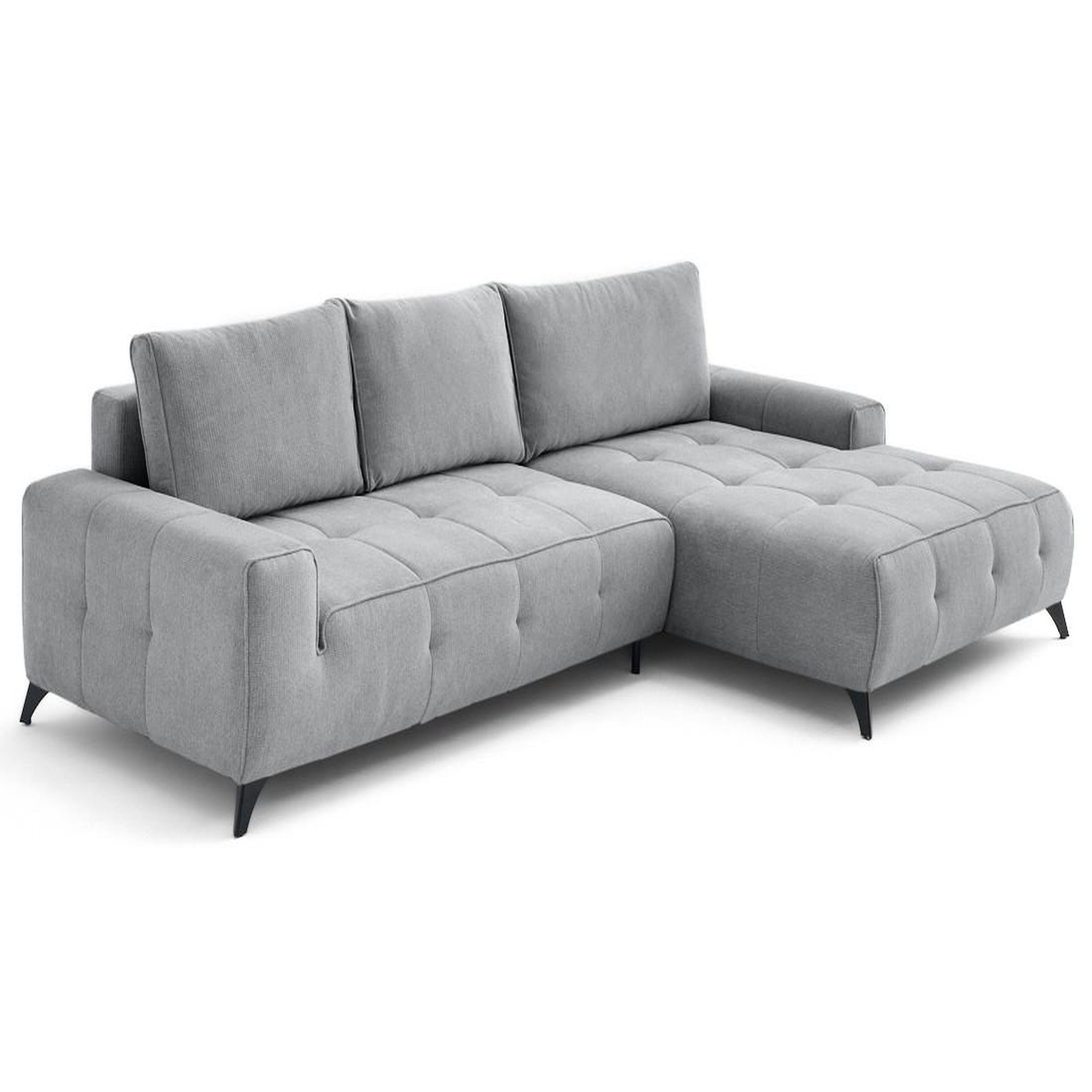 Voir la diapositive 3 : LISA DESIGN Rimini - canapé d'angle droit 4 places convertible avec coffre en tissu texturé