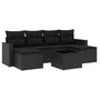 Voir la diapositive 2 : VIDAXL Salon de jardin 7 pcs avec coussins noir resine tressee