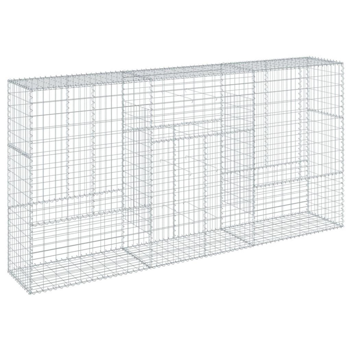 VIDAXL Panier gabion avec couvercle 300x50x150 cm fer galvanise