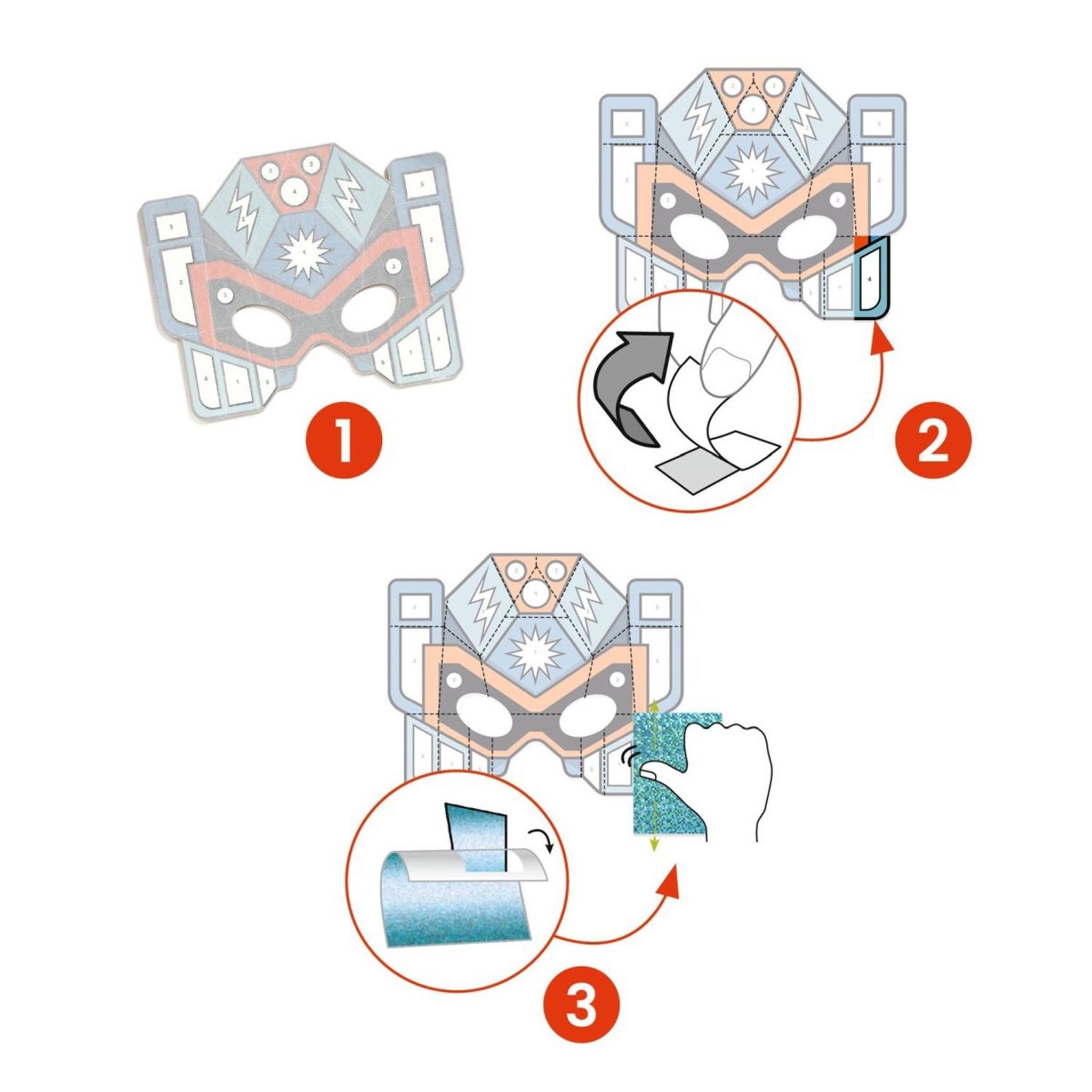 Voir la diapositive 4 : Djeco Do it Yourself Masques à métalliser Super Robots