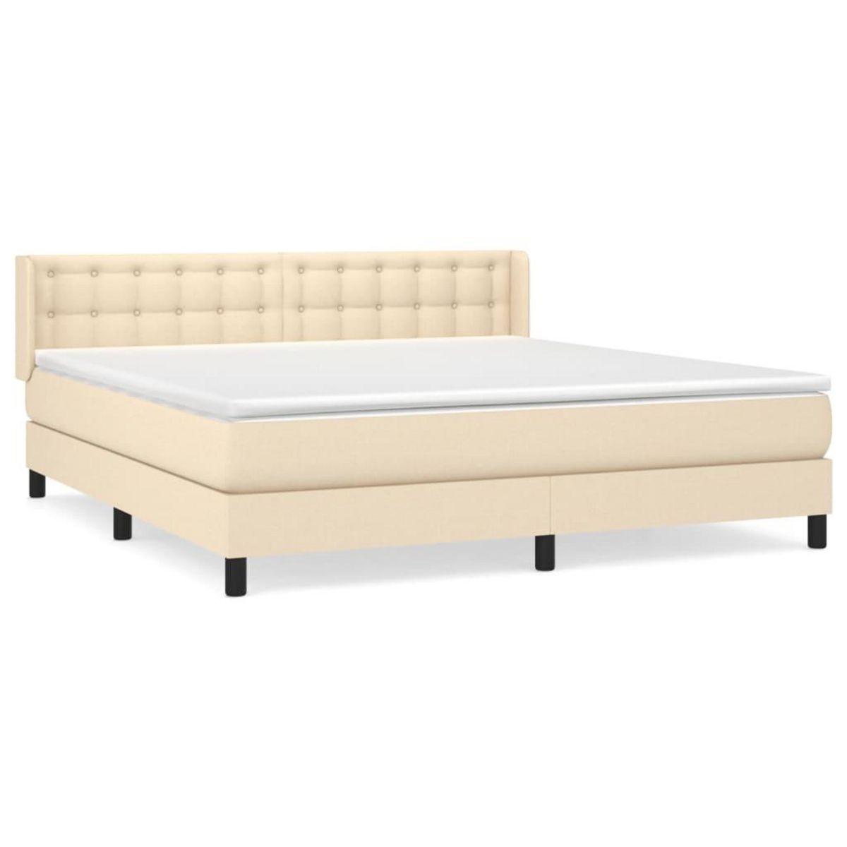 VIDAXL Sommier a lattes de lit avec matelas Creme 180x200 cm Tissu
