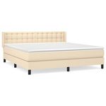 VIDAXL Sommier a lattes de lit avec matelas Creme 180x200 cm Tissu