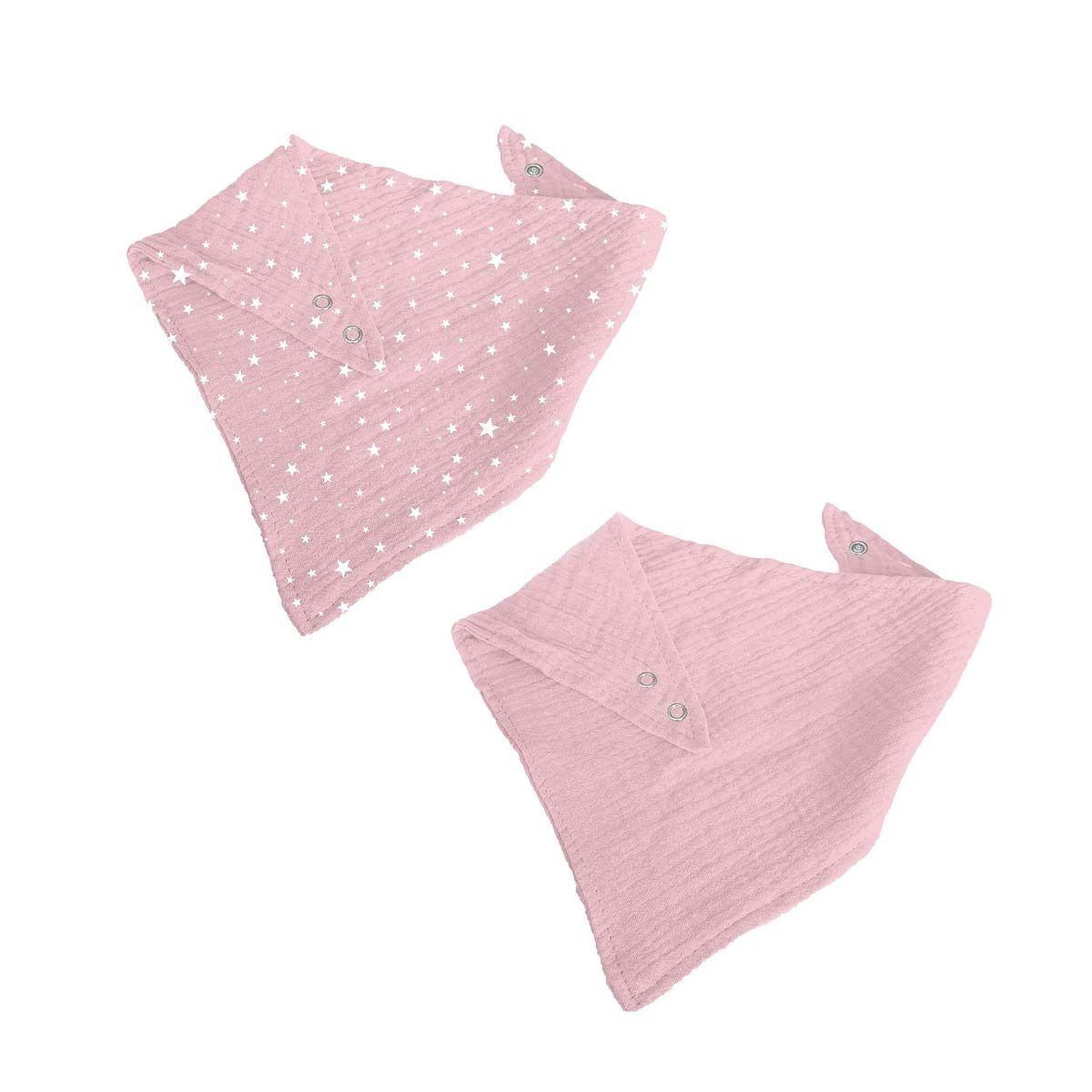 BEBE DOUCEUR Lot de 2 bavoirs bébé  bandana  41cm rose