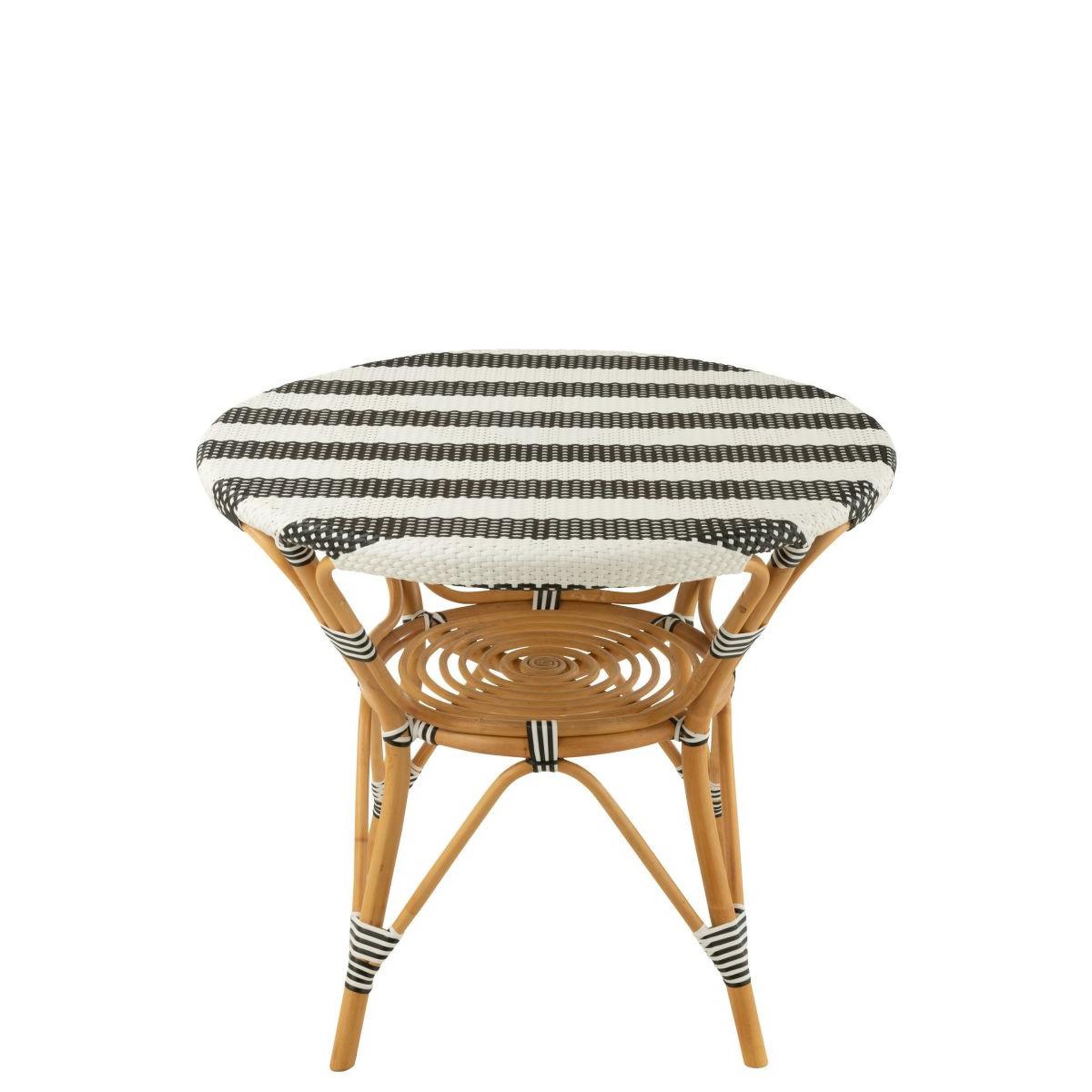 Voir la diapositive 3 : J-LINE Table à manger en rotin  danial  90cm noir