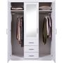 Voir la diapositive 4 : Armoire en  pin massif  3 tiroirs 3 portes +  miroir L140cm  GERALD