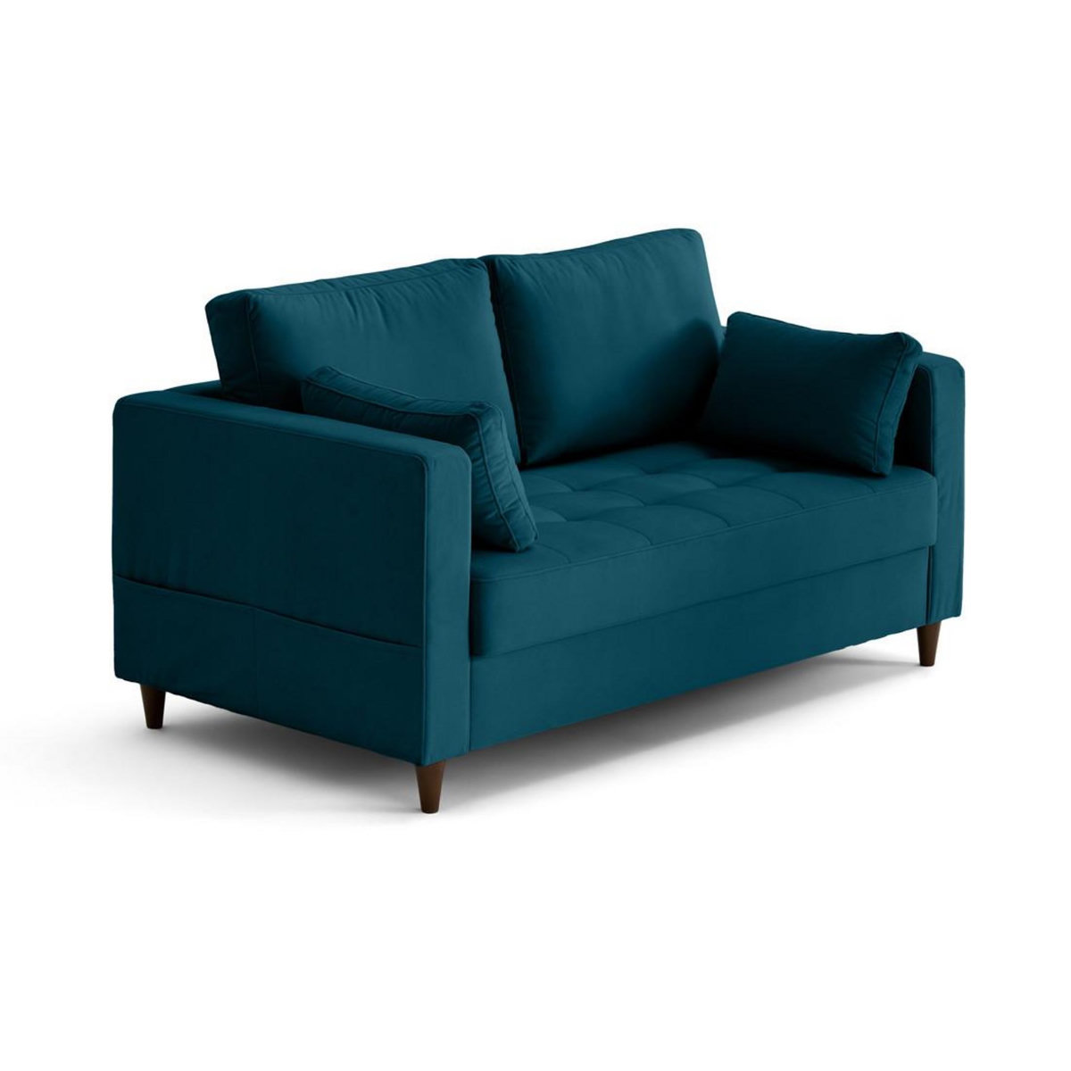 LISA DESIGN Anna - canapé droit 2 places avec poche en velours - pieds en bois