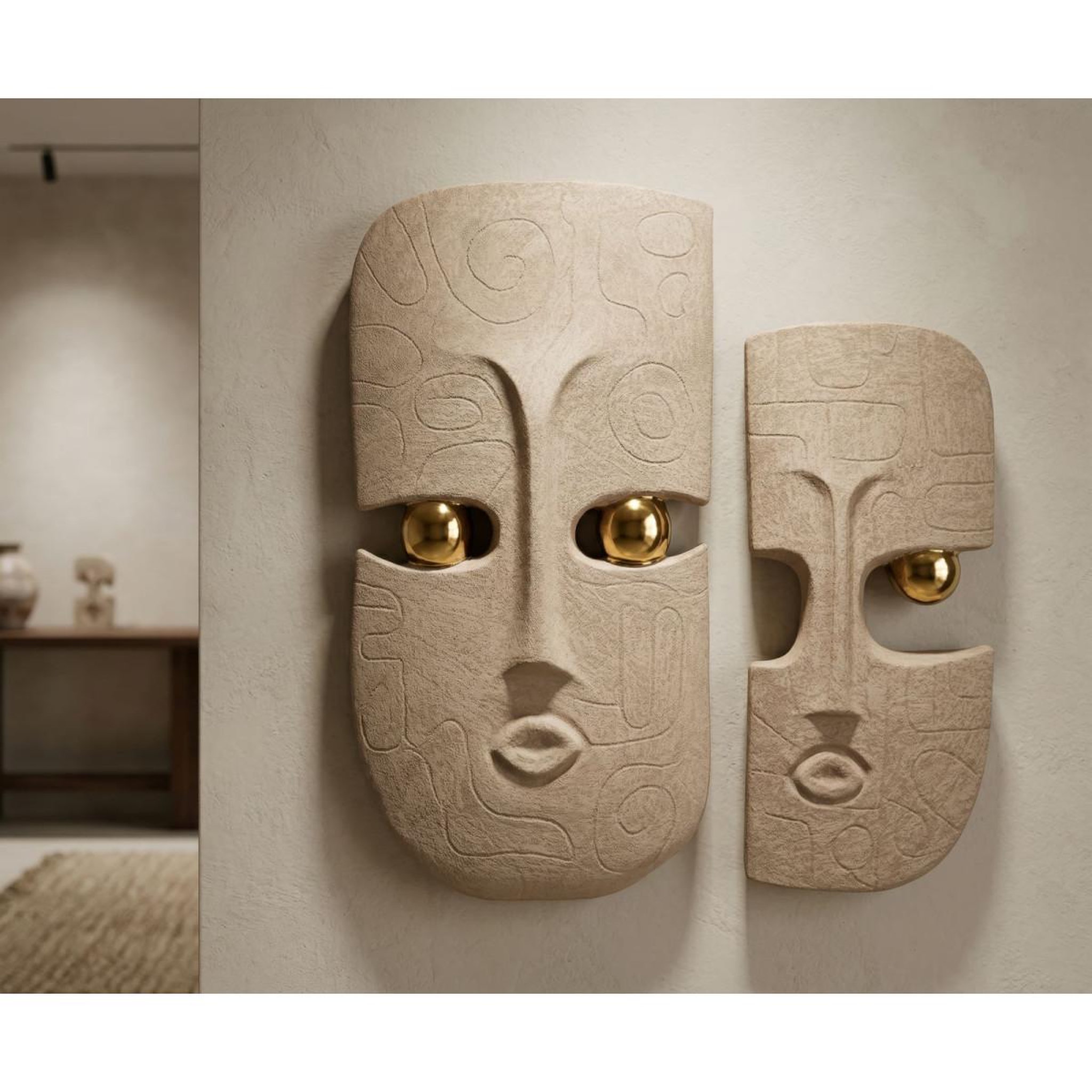 Voir la diapositive 6 : Paris Prix Lot de 2 objets muraux déco  dakar  40cm marron