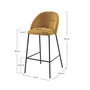 Voir la diapositive 4 : Rendez vous déco Lot de 2 chaises pour îlot central 66 cm en velours jaune moutarde-Karl