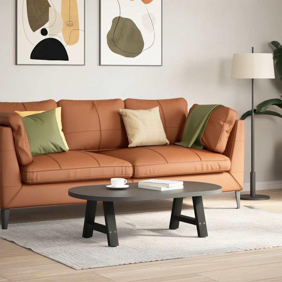 VIDAXL Pieds de table basse forme de A 2 pcs noir 40x(30-31) cm acier