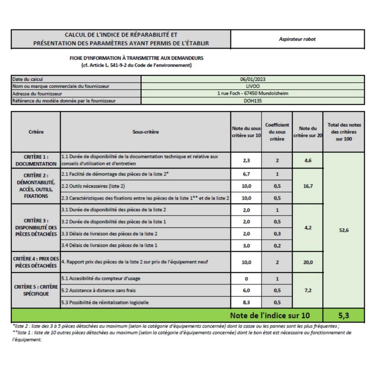 LIVOO Aspirateur robot - DOH135