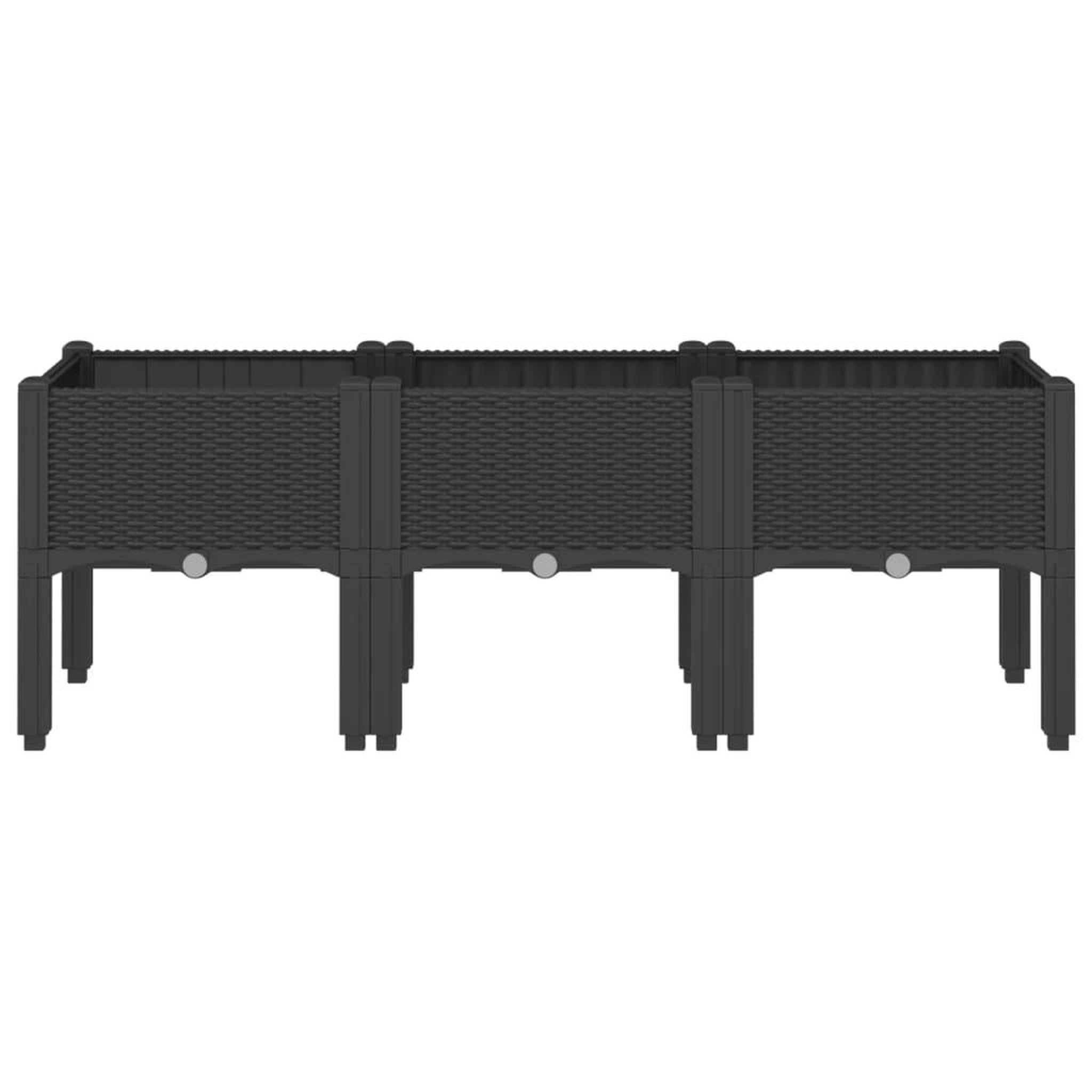Voir la diapositive 3 : VIDAXL Jardiniere avec pieds noir 120x40x42 cm PP