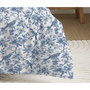 Voir la diapositive 4 : COTON PUR Parure de draps 4 pièces pour lit 140 x 190 cm Bérengère bleu