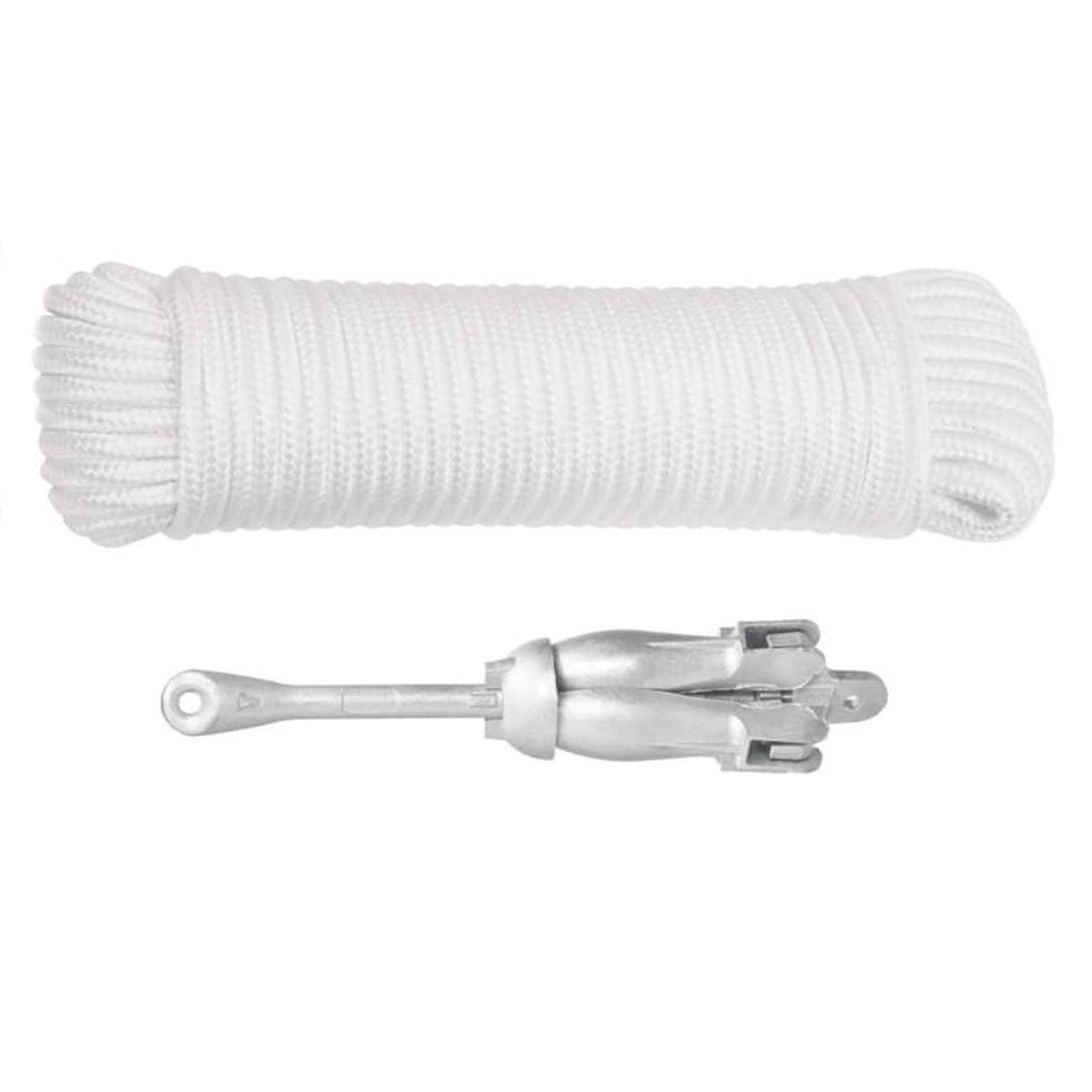 Voir la diapositive 2 : VIDAXL Ancre pliable avec corde argenté 1,5 kg fer malléable