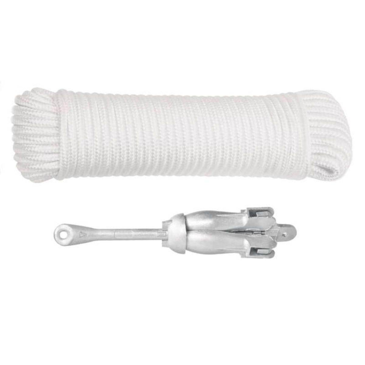 VIDAXL Ancre pliable avec corde argenté 1,5 kg fer malléable