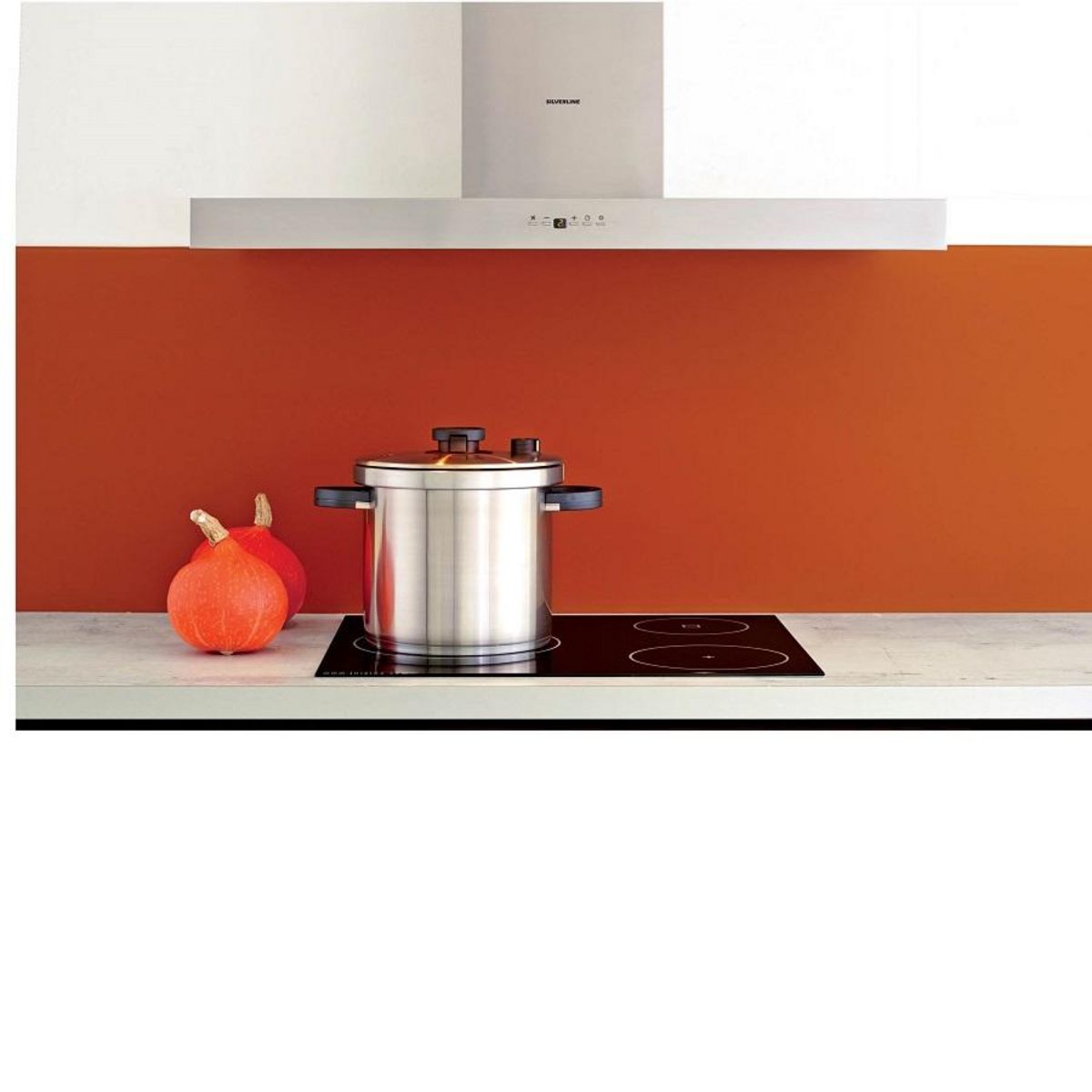 Silverline Hotte décorative murale 90cm 540m3/h inox - h10490015
