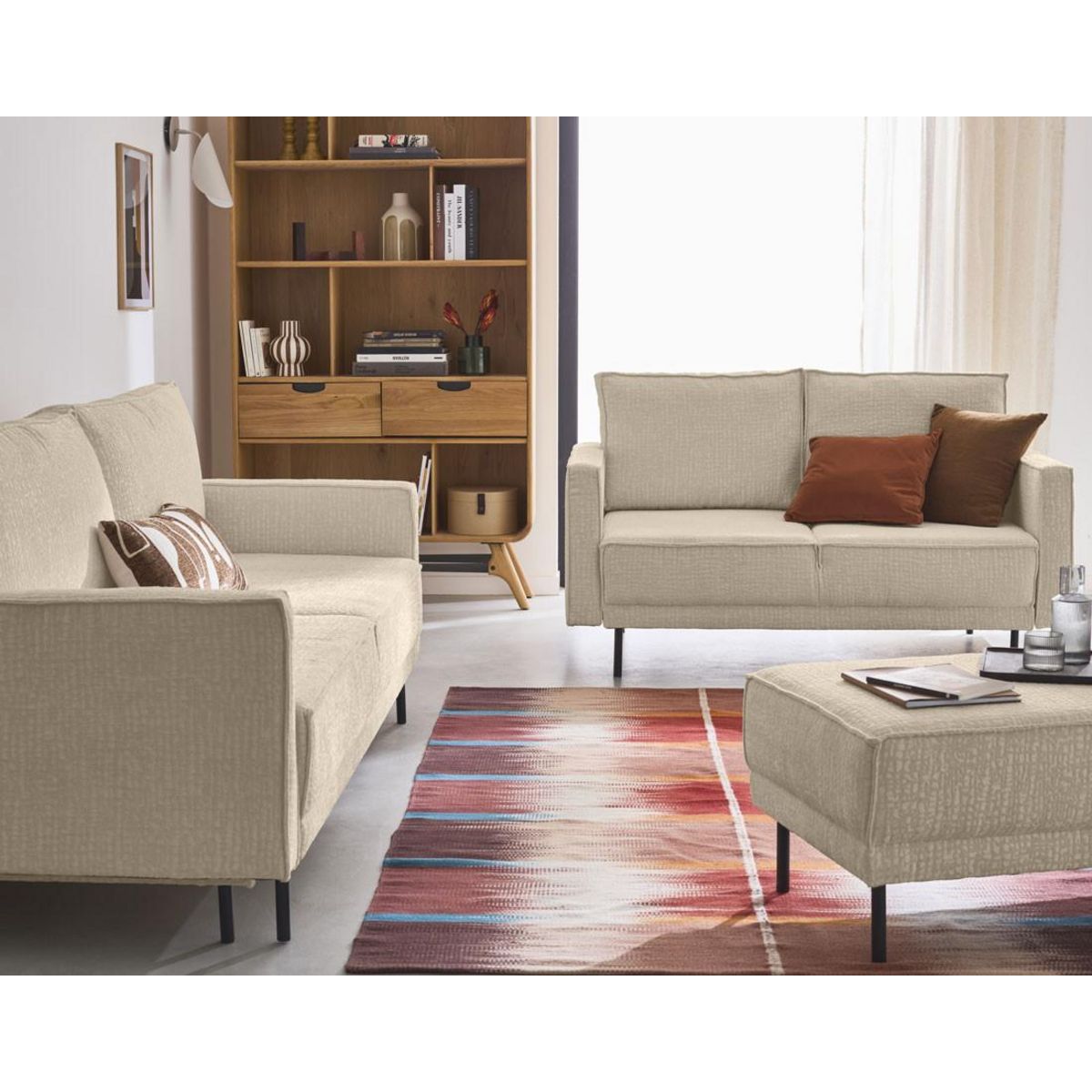 LISA DESIGN Charlie - canapé droit 2 places - en tissu velours relief