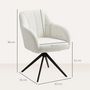 Voir la diapositive 3 : HOMCOM Fauteuil design piètement acier noir 4 branches effet laine bouclée blanc