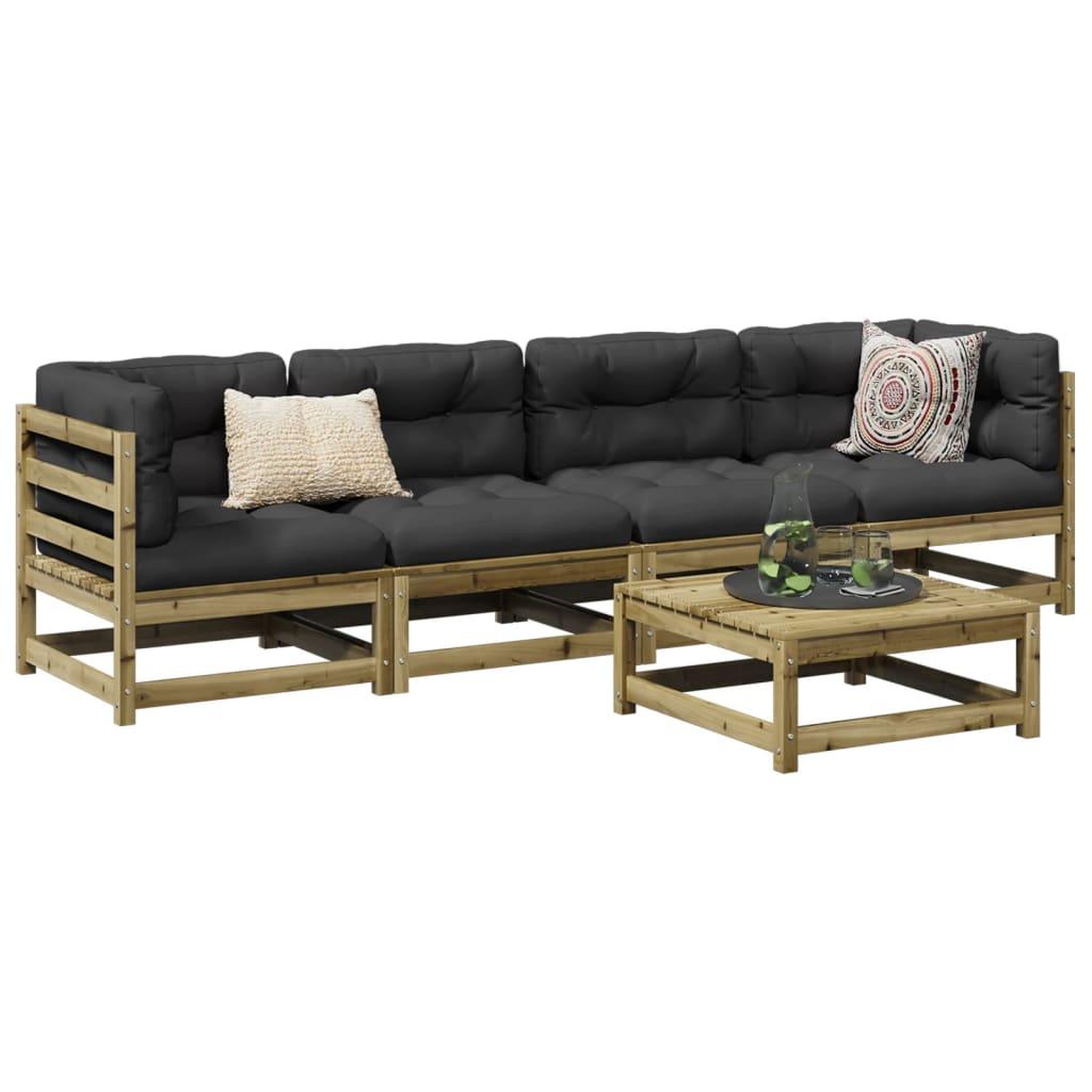 VIDAXL Salon de jardin 5 pcs bois de pin impregne