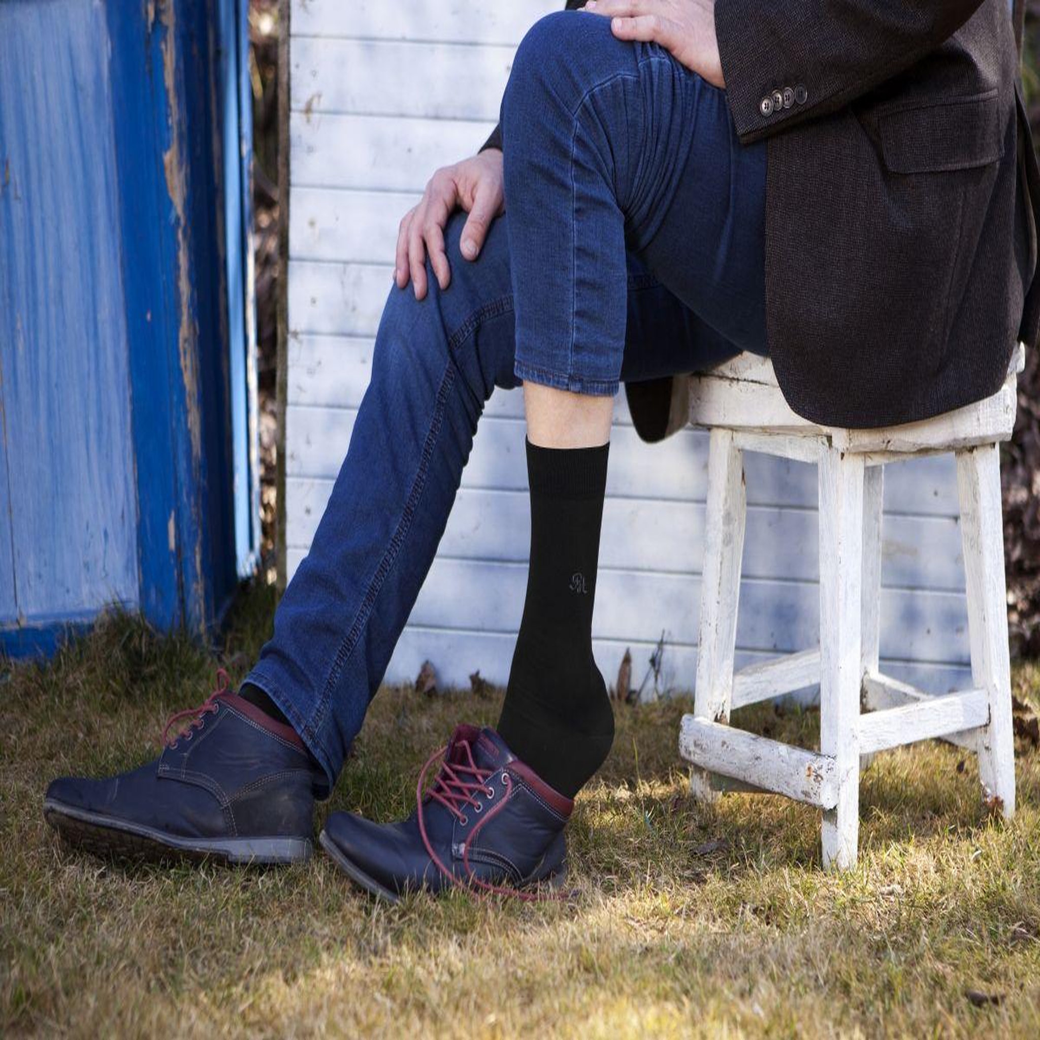 Voir la diapositive 2 : PIRIN HILL Chaussettes 98% coton noires