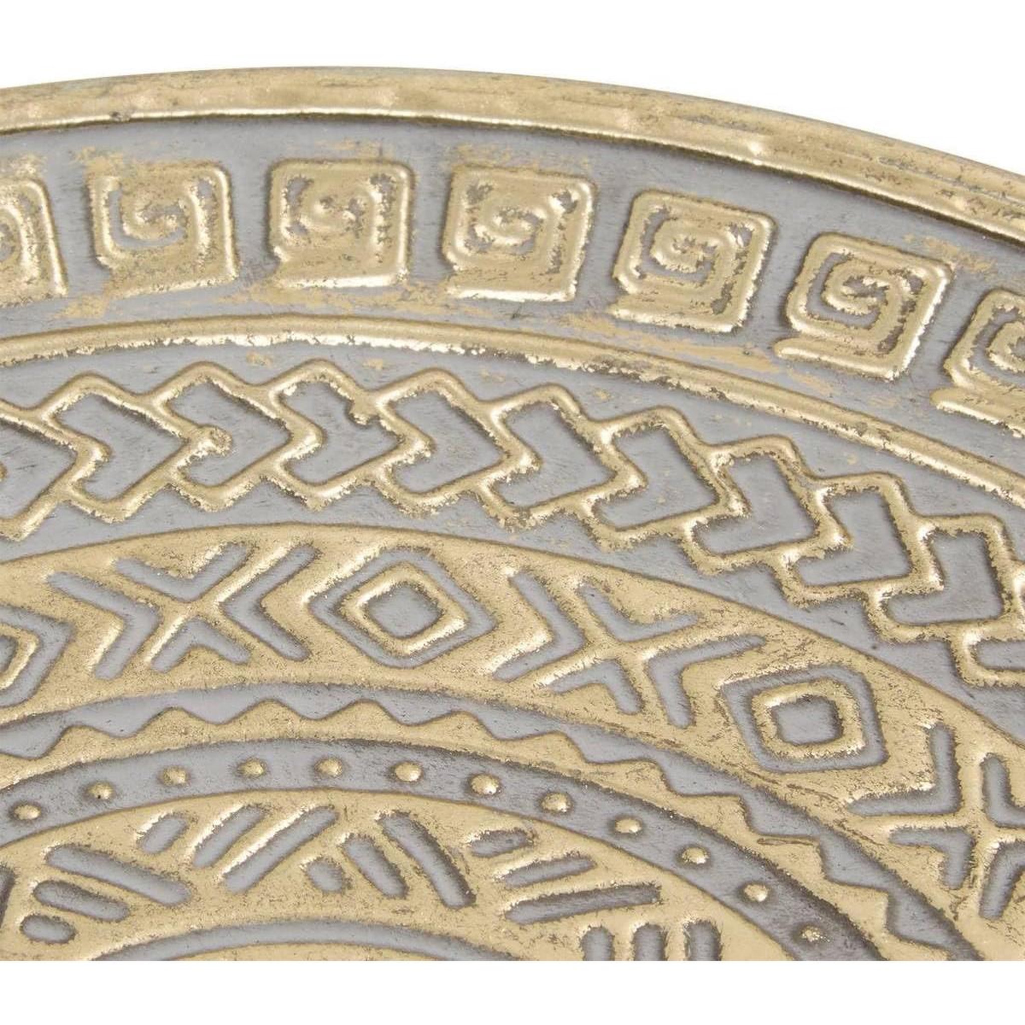 Voir la diapositive 4 : ATMOSPHERA Lot de 3 plateaux déco en métal  samir  57cm doré