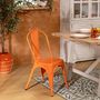 Voir la diapositive 6 : Paris Prix Lot de 4 Chaises en Métal  Isak  85cm Orange