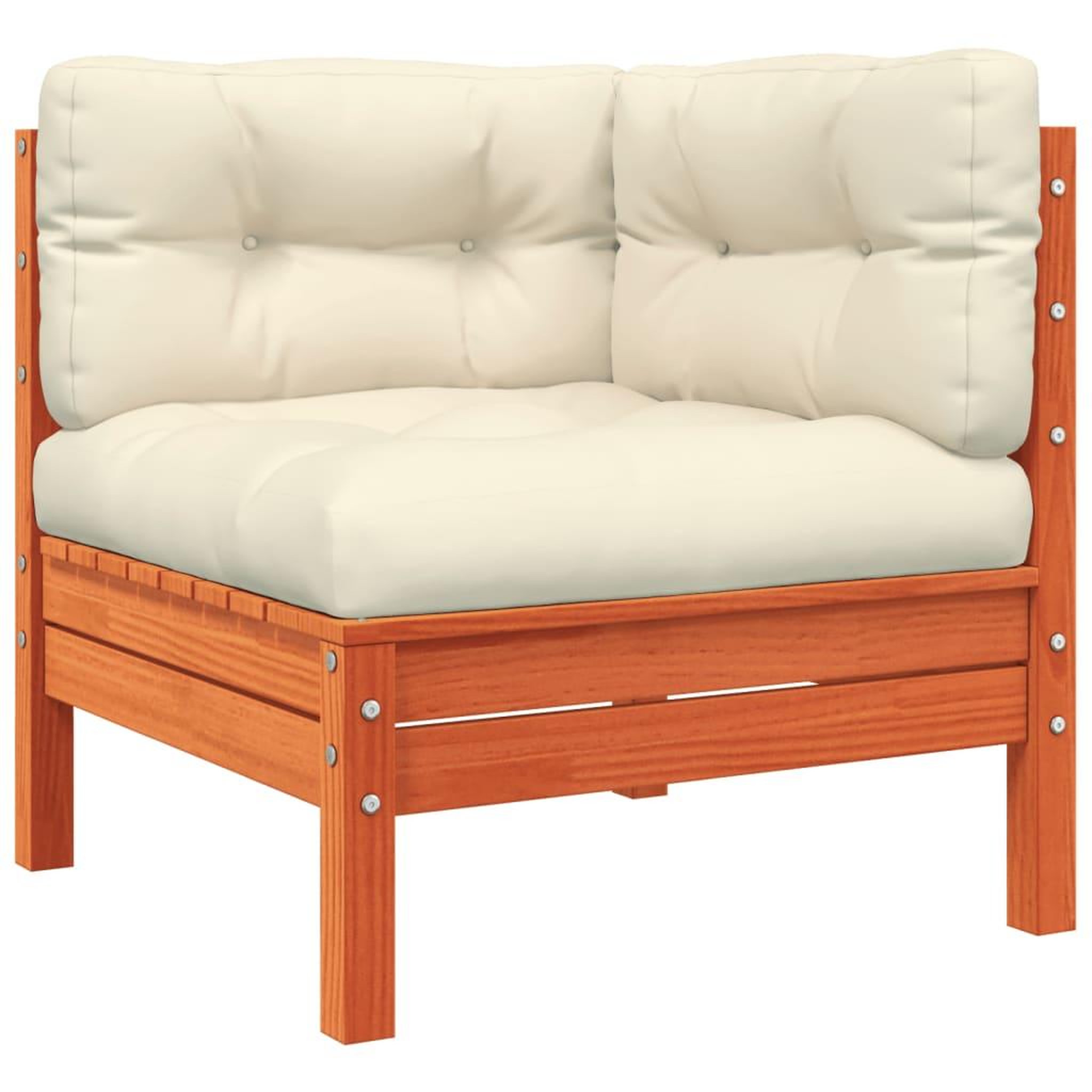 Voir la diapositive 2 : VIDAXL Canape d'angle de jardin coussins cire marron bois pin massif