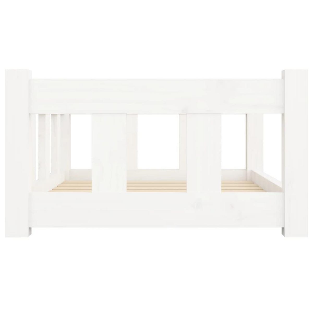 VIDAXL Lit pour chien Blanc 65,5x50,5x28 cm Bois de pin solide