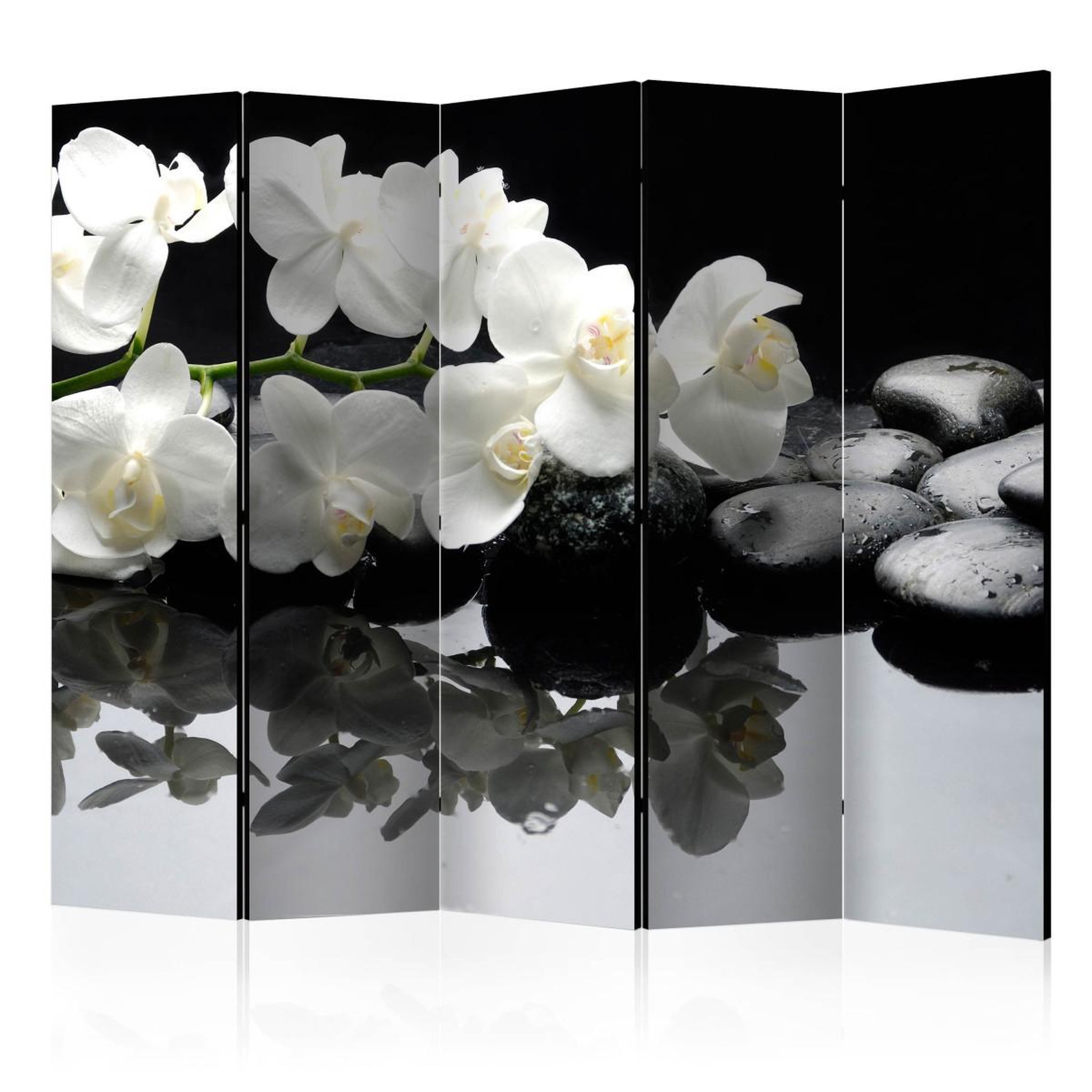Voir la diapositive 1 : Paris Prix Paravent 5 volets  spa, stones & orchid  172x225cm
