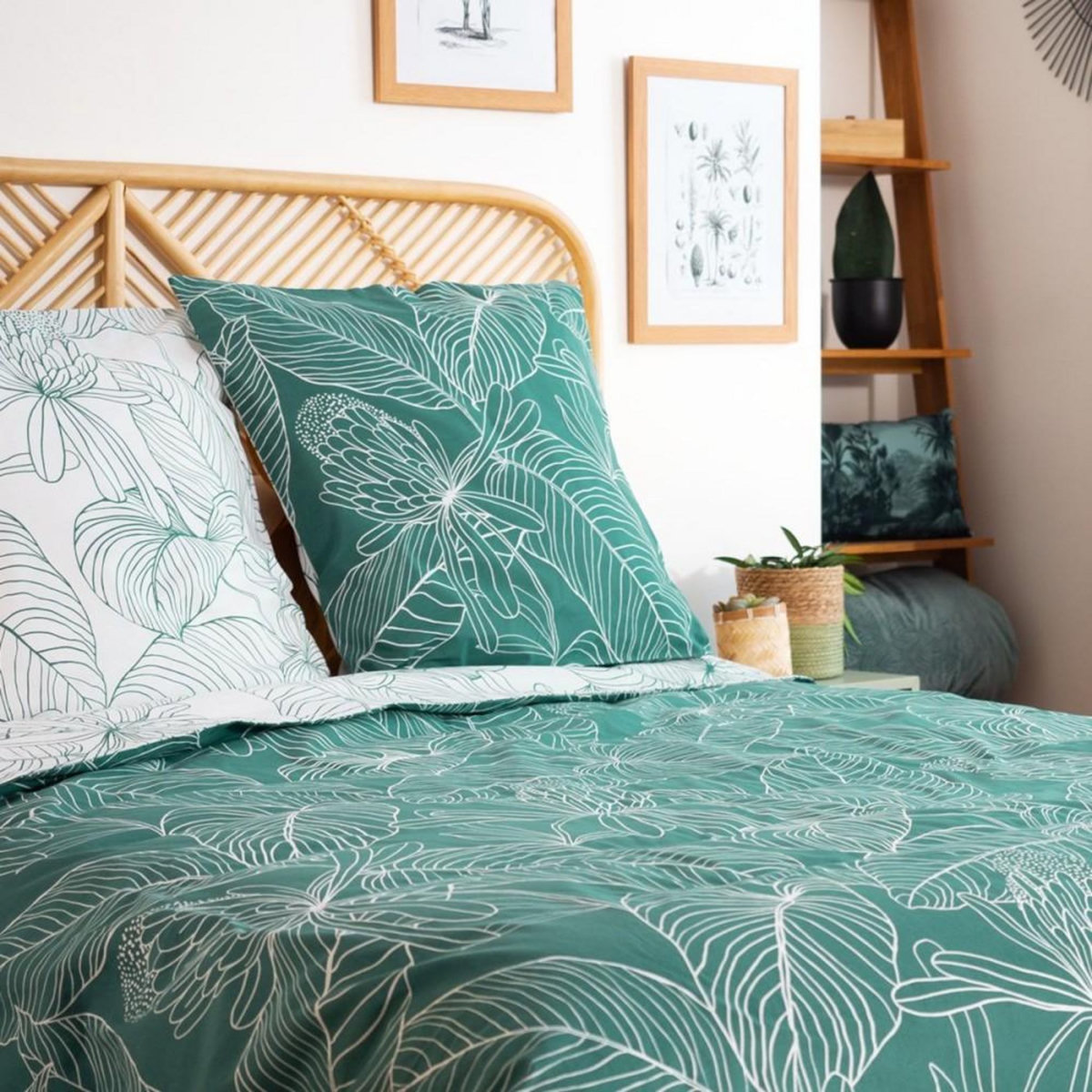 COTE DECO Housse de couette réversible 240x220 TILDA + 2 taies 100% coton adouci 57 fils/cm2