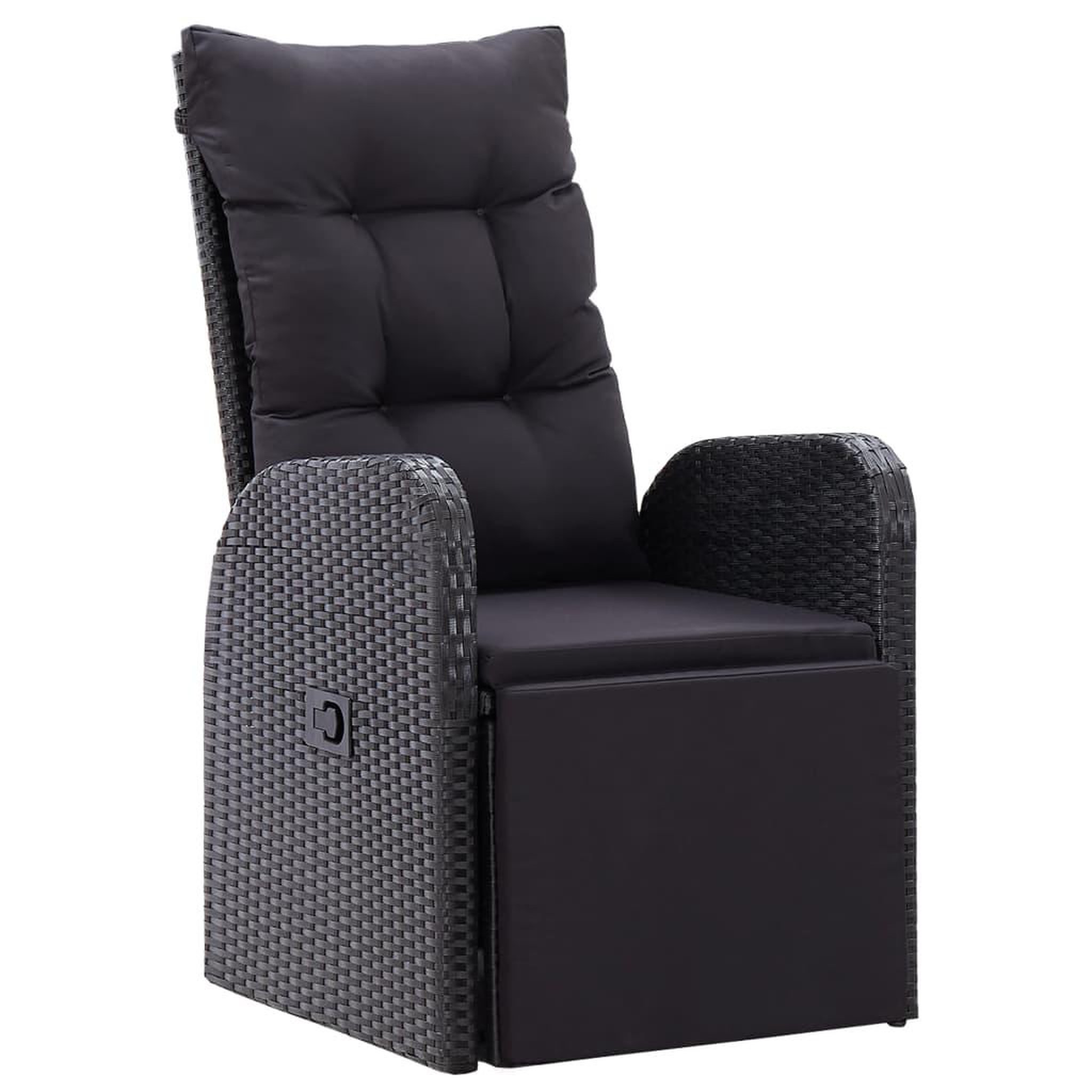 Voir la diapositive 3 : VIDAXL Ensemble a manger de jardin coussins 7 pcs noir resine tressee