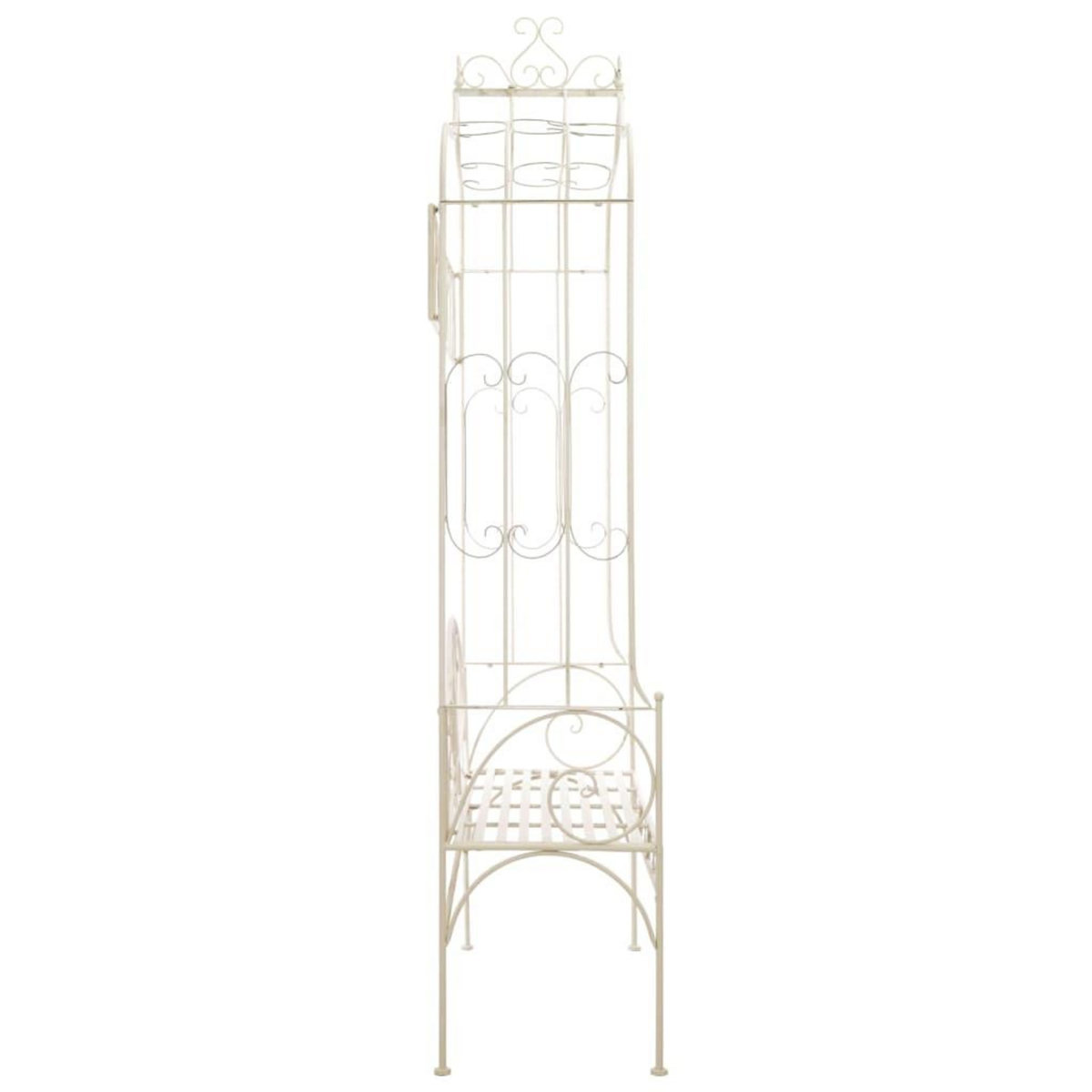 VIDAXL Banc de jardin 122 cm Fer Blanc antique