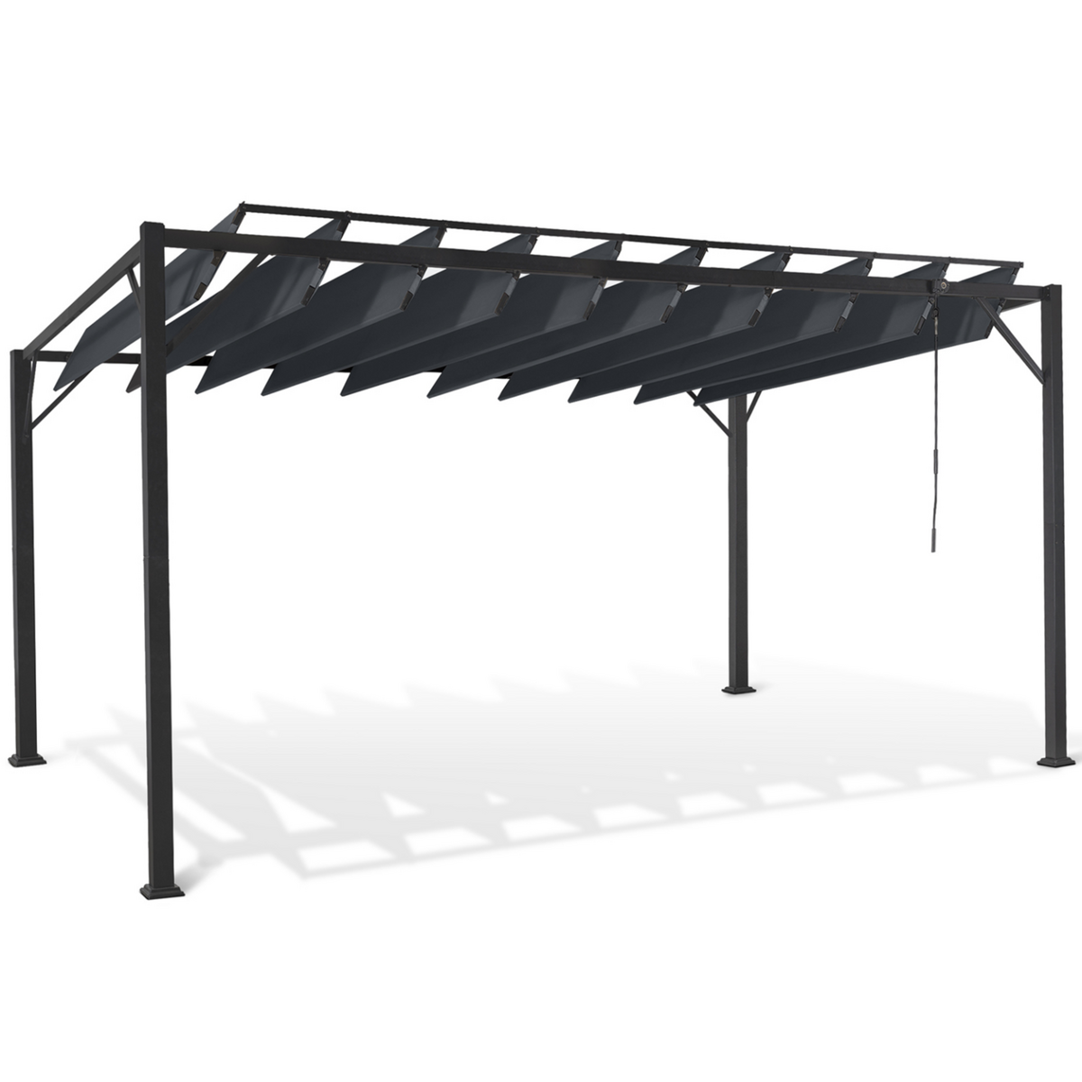 ID MARKET Pergola lames orientables 3x4 M gris anthracite
