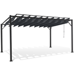 ID MARKET Pergola lames orientables 3x4 M gris anthracite