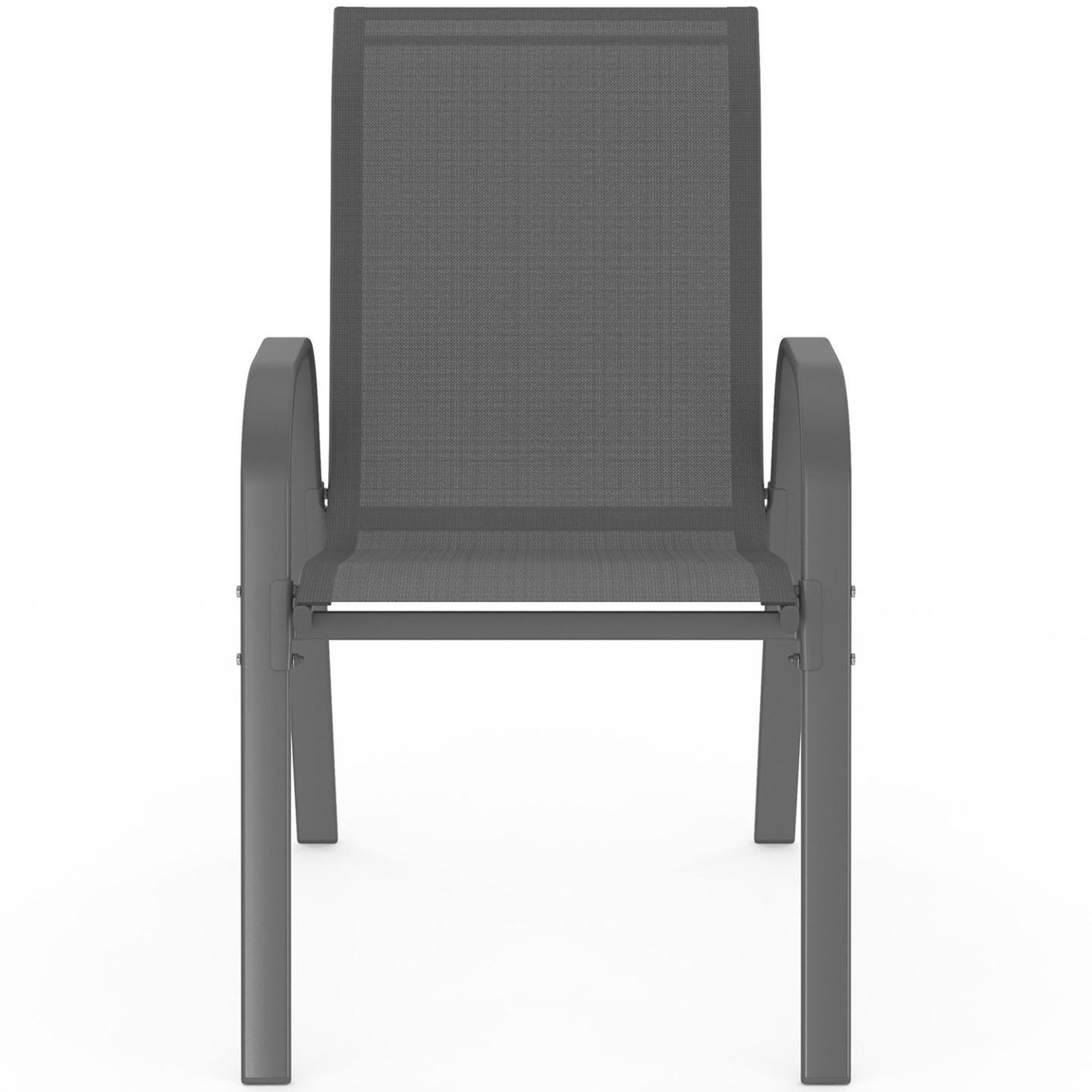 Voir la diapositive 4 : ID MARKET Salon de jardin madrid table carrée 130 cm et 8 chaises empilables gris anthracite