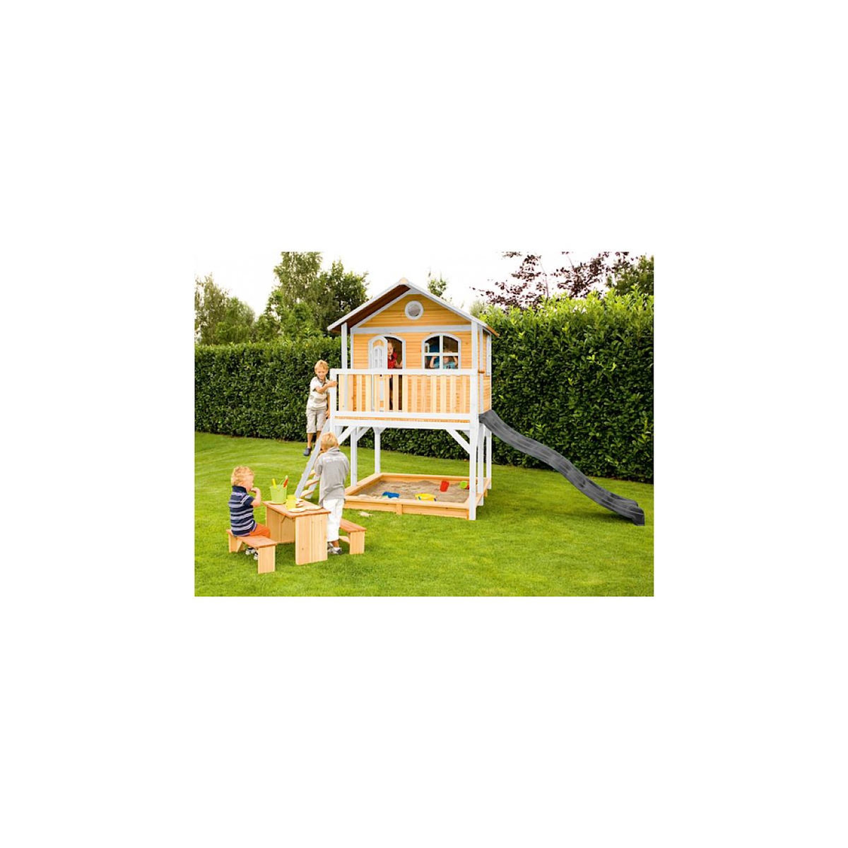 Axi House AXI Classic Marc Maisonnette marron blanc Toboggan Gris